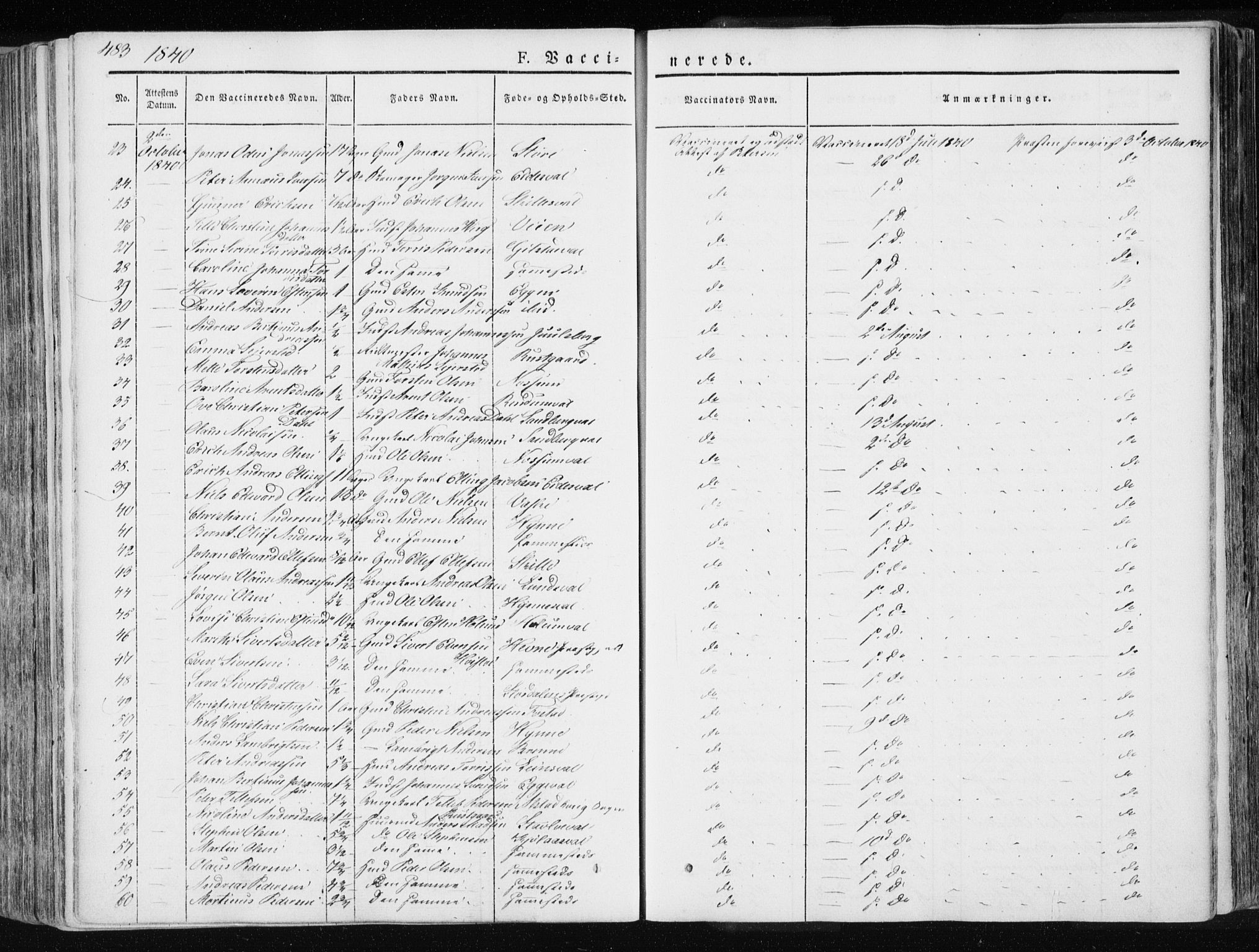 Ministerialprotokoller, klokkerbøker og fødselsregistre - Nord-Trøndelag, SAT/A-1458/717/L0154: Ministerialbok nr. 717A06 /1, 1836-1849, s. 483