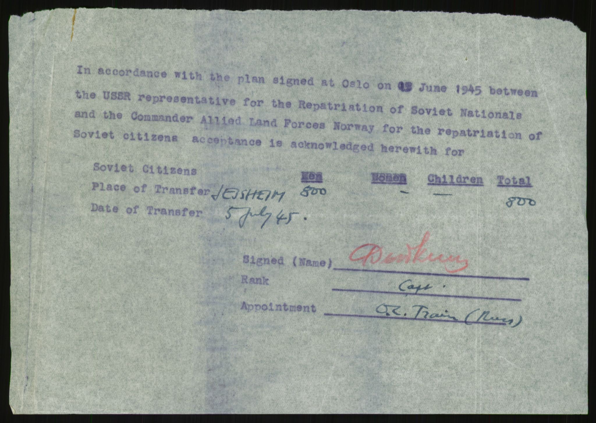 Flyktnings- og fangedirektoratet, Repatrieringskontoret, RA/S-1681/D/Db/L0020: Displaced Persons (DPs) og sivile tyskere, 1945-1948, s. 1033