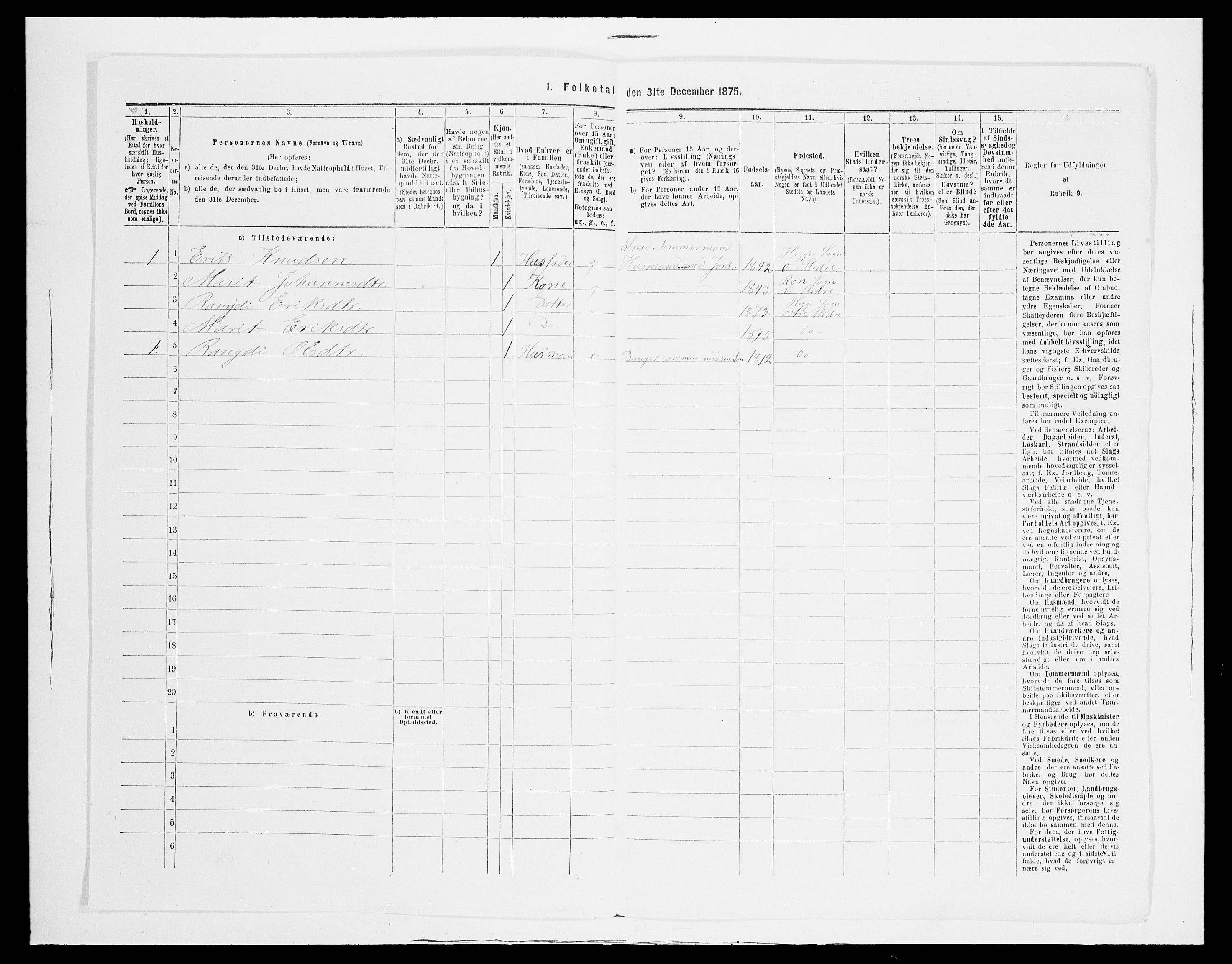 SAH, Folketelling 1875 for 0544P Øystre Slidre prestegjeld, 1875, s. 180