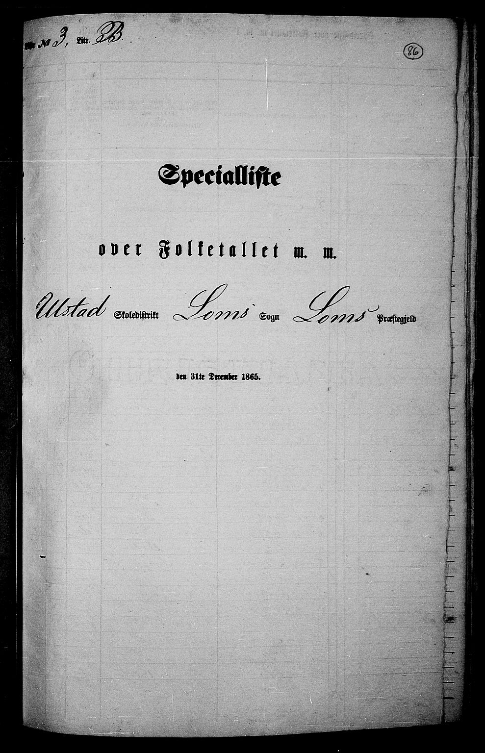 RA, Folketelling 1865 for 0514P Lom prestegjeld, 1865, s. 79