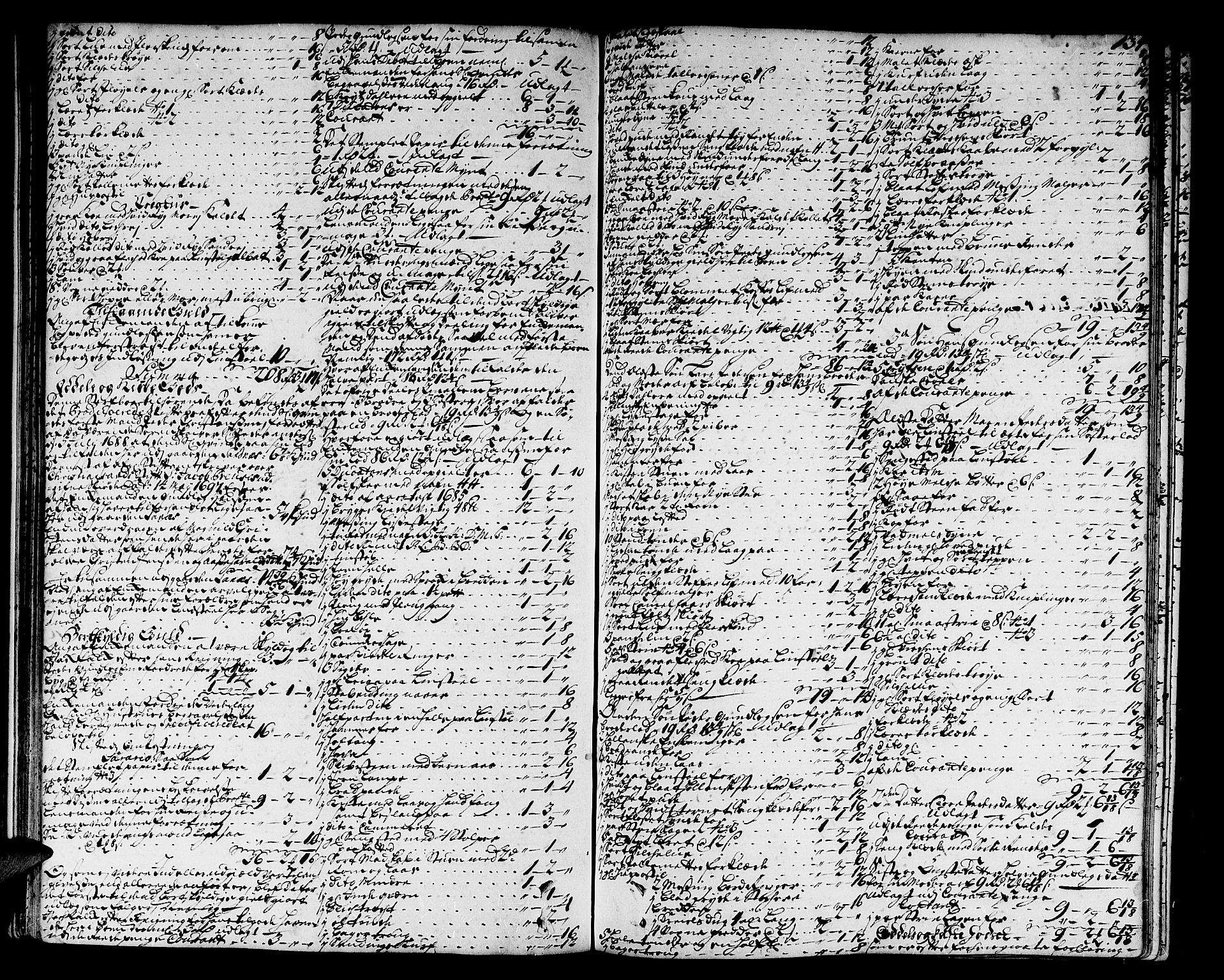 Nedenes sorenskriveri før 1824, SAK/1221-0007/H/Hc/L0007: Skifteprotokoll med register nr 7, 1714-1720, s. 133b-134a