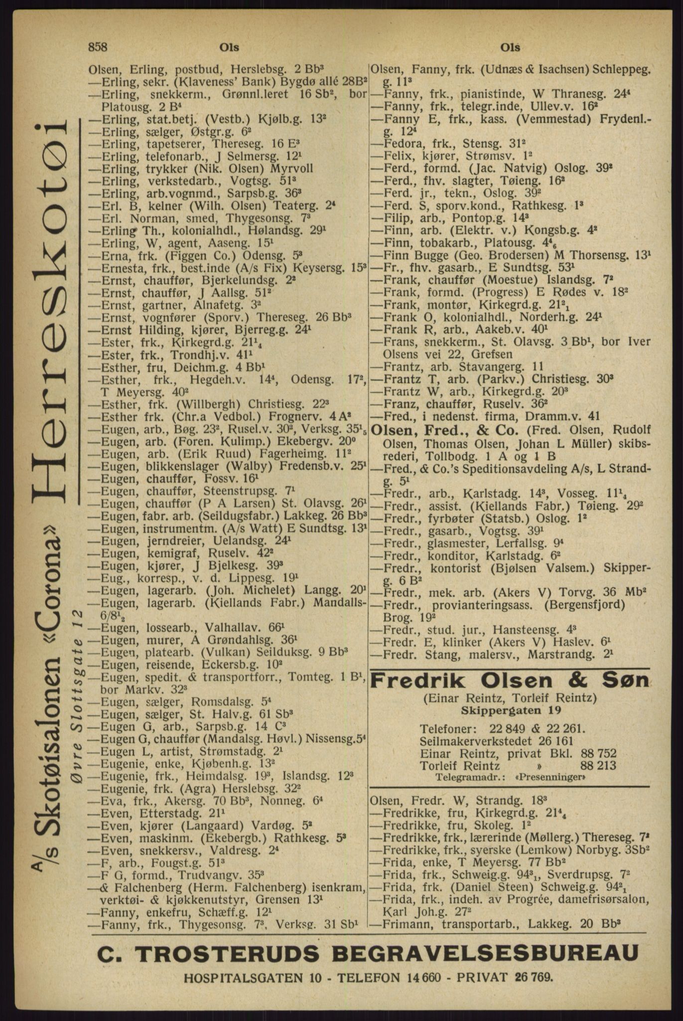 Kristiania/Oslo adressebok, PUBL/-, 1927, s. 858