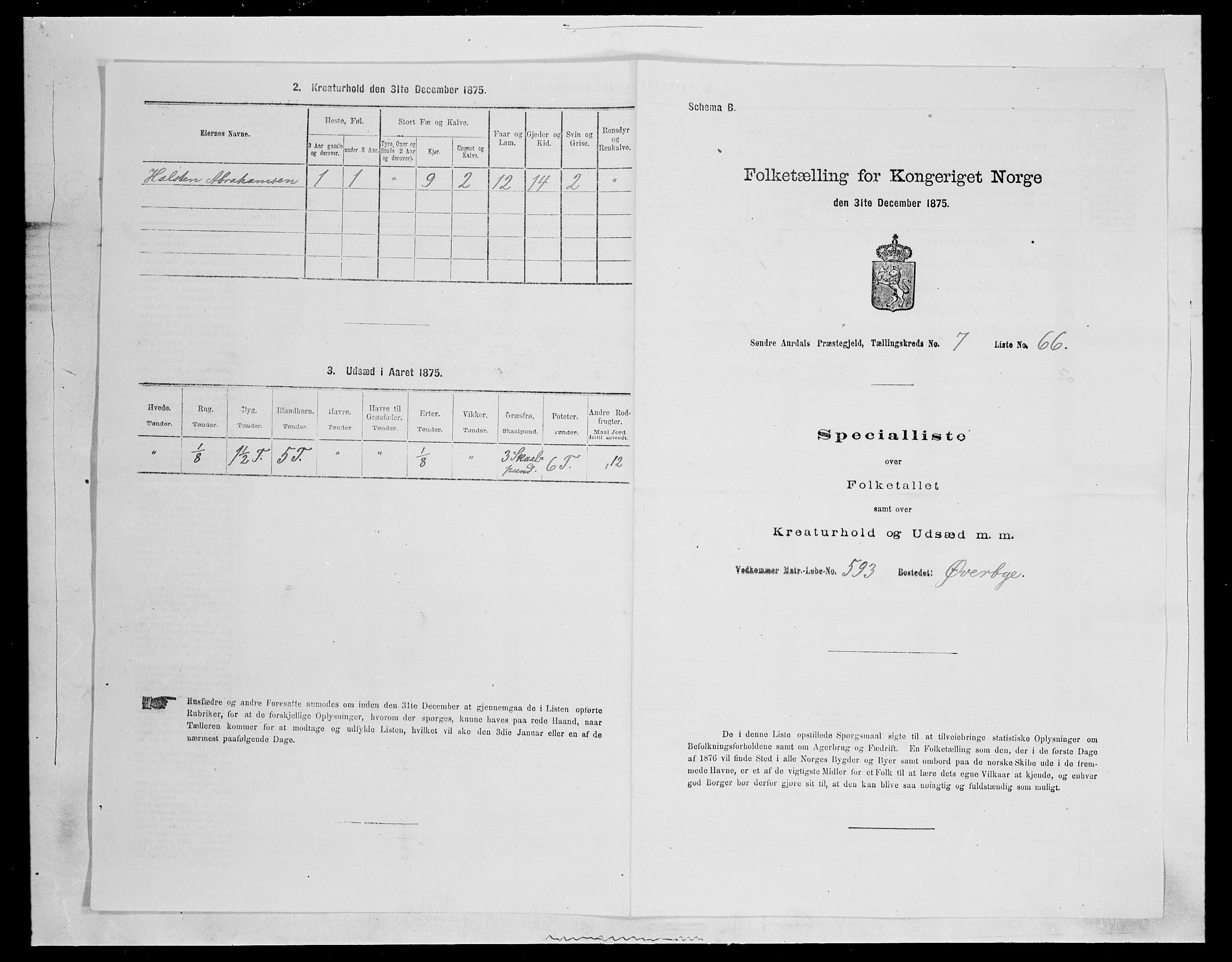 SAH, Folketelling 1875 for 0540P Sør-Aurdal prestegjeld, 1875, s. 1280