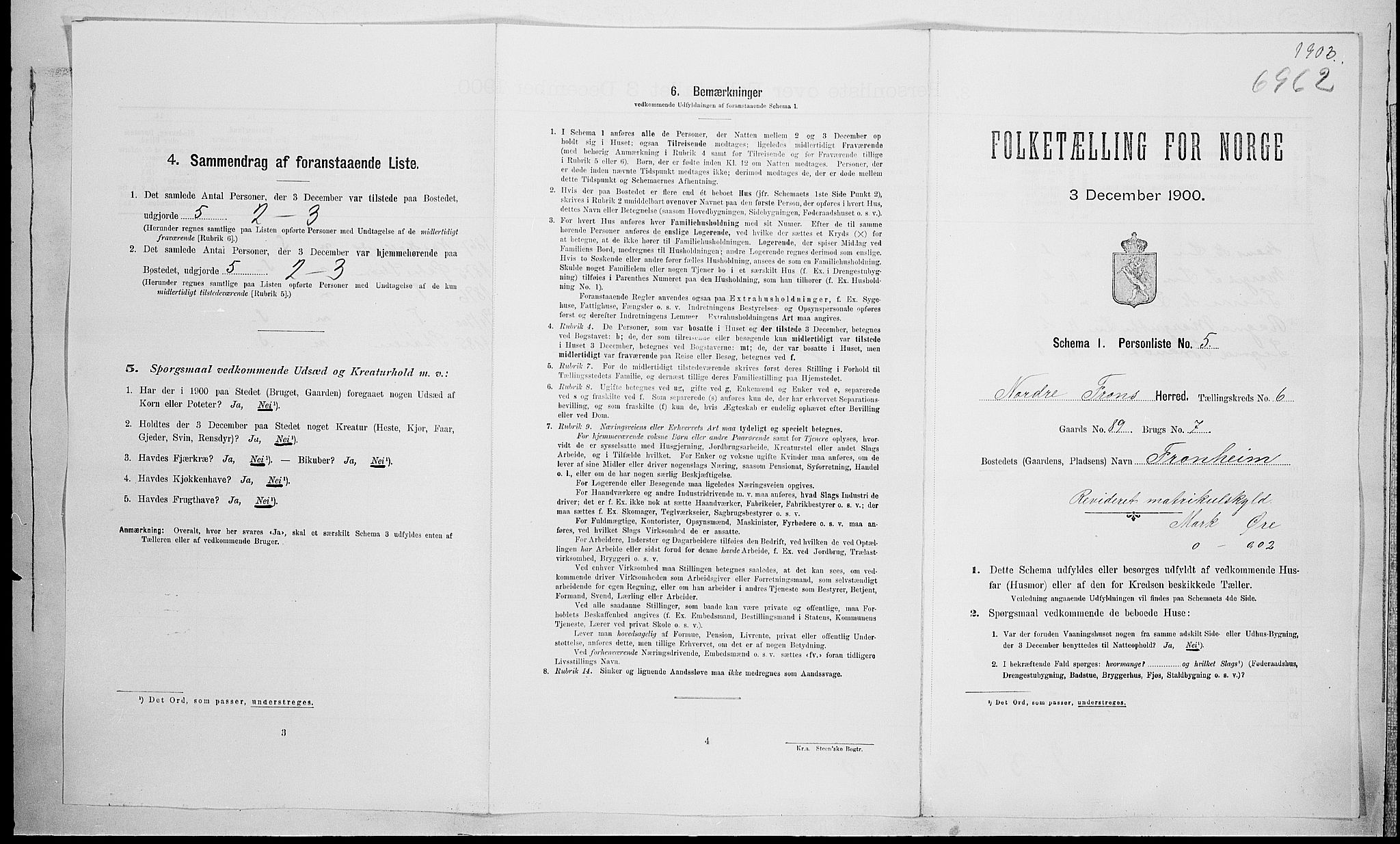 SAH, Folketelling 1900 for 0518 Nord-Fron herred, 1900, s. 75