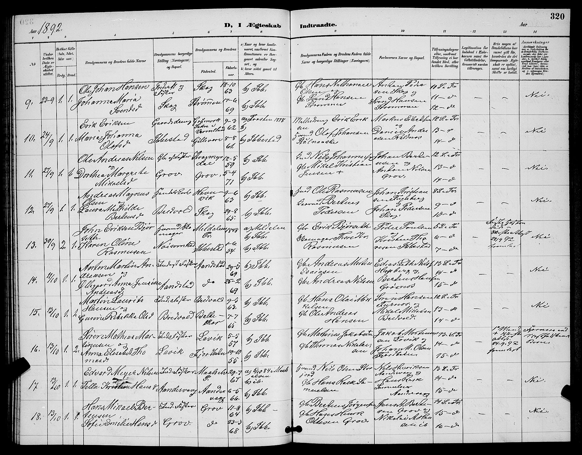 Ibestad sokneprestembete, AV/SATØ-S-0077/H/Ha/Hab/L0008klokker: Klokkerbok nr. 8, 1890-1903, s. 320