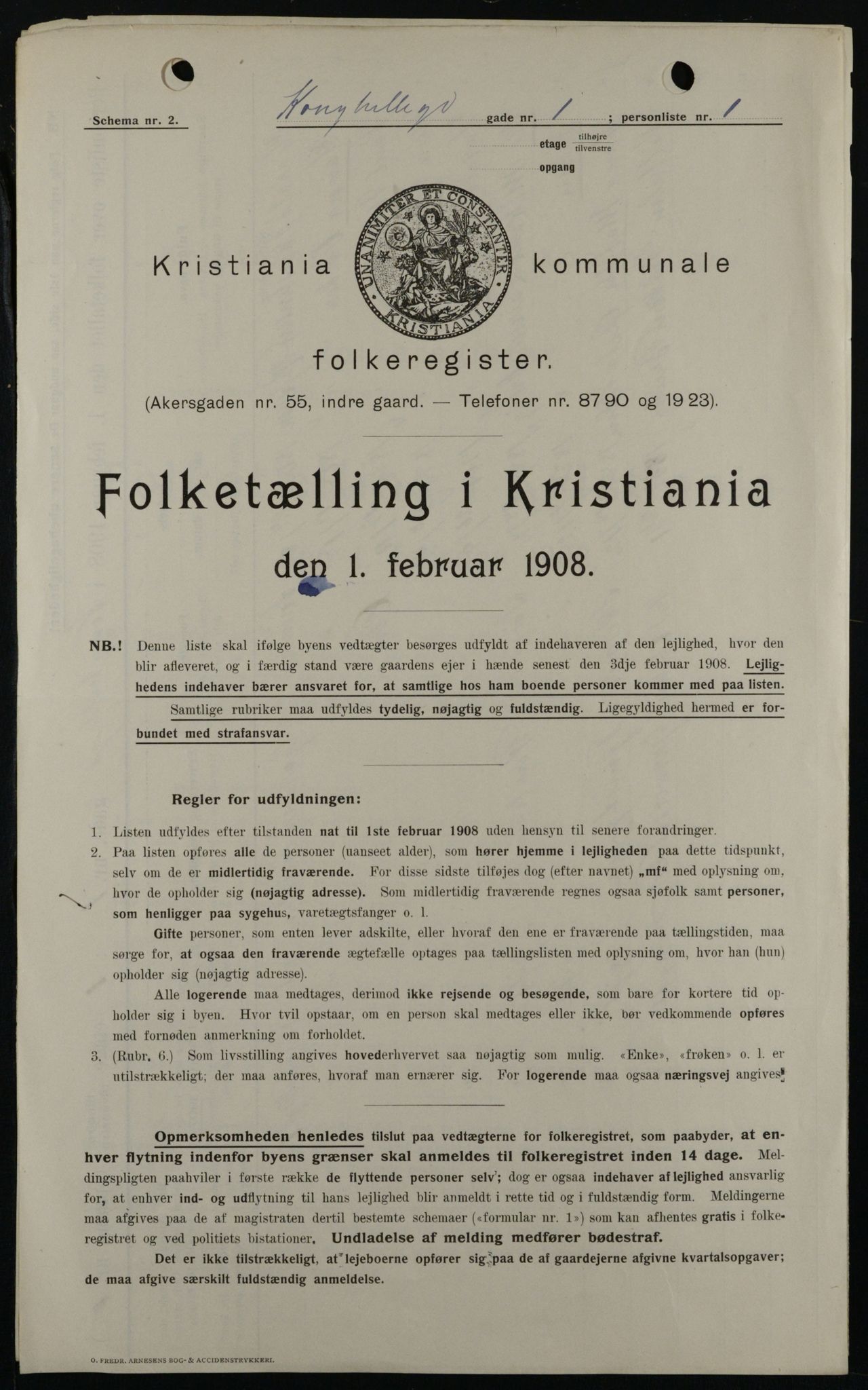 OBA, Kommunal folketelling 1.2.1908 for Kristiania kjøpstad, 1908, s. 47127