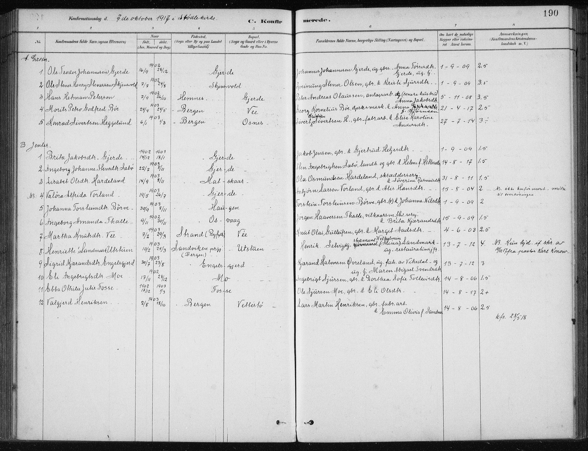 Etne sokneprestembete, SAB/A-75001/H/Haa: Ministerialbok nr. C  1, 1879-1919, s. 190