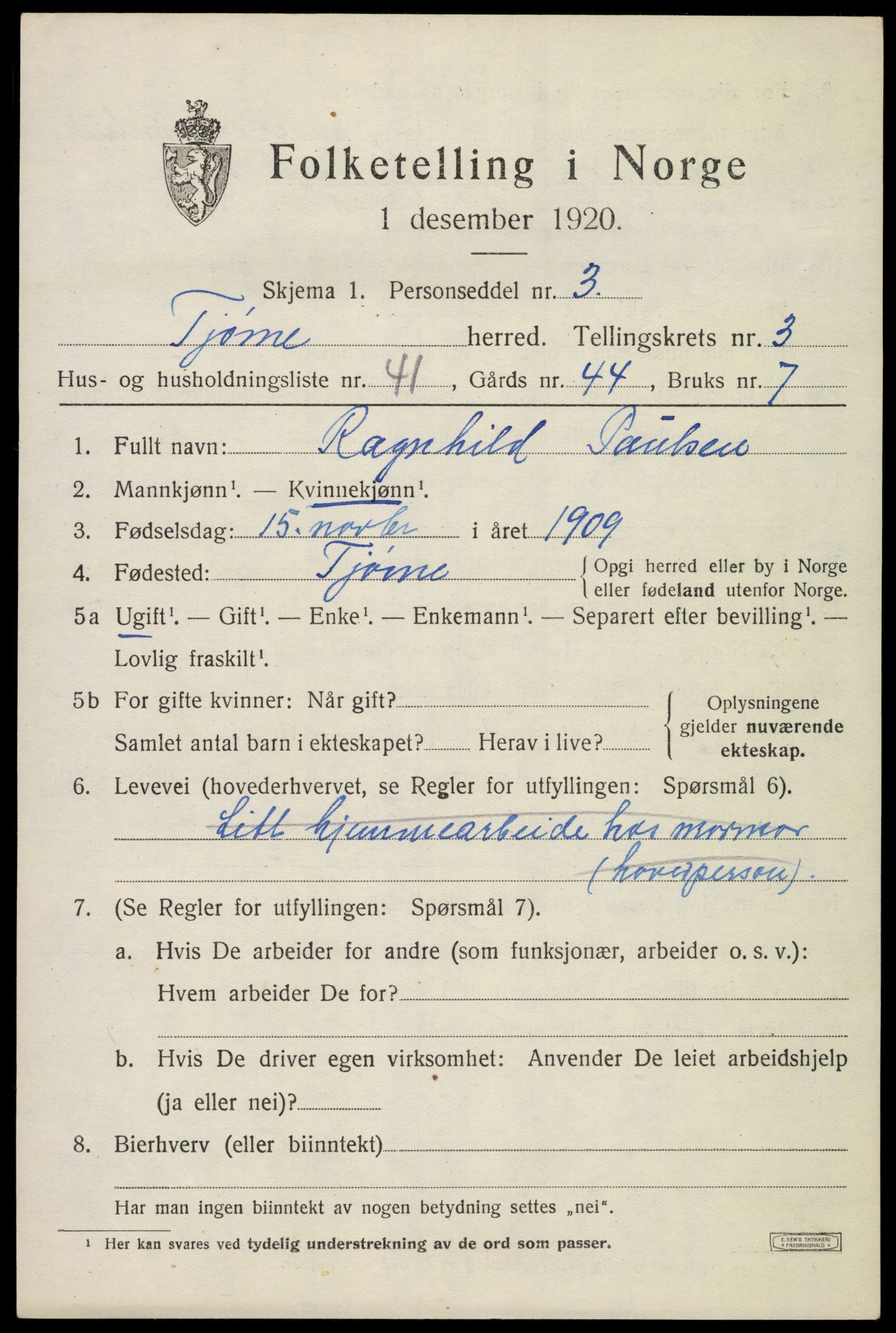 SAKO, Folketelling 1920 for 0723 Tjøme herred, 1920, s. 5021