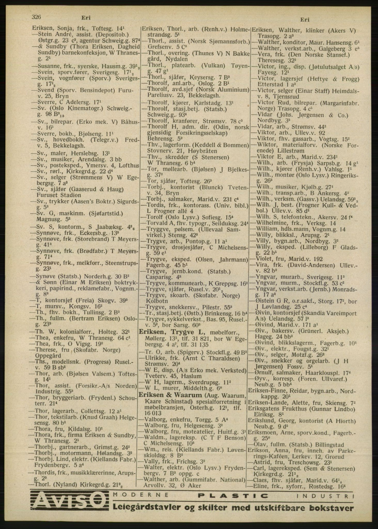 Kristiania/Oslo adressebok, PUBL/-, 1946, s. 326