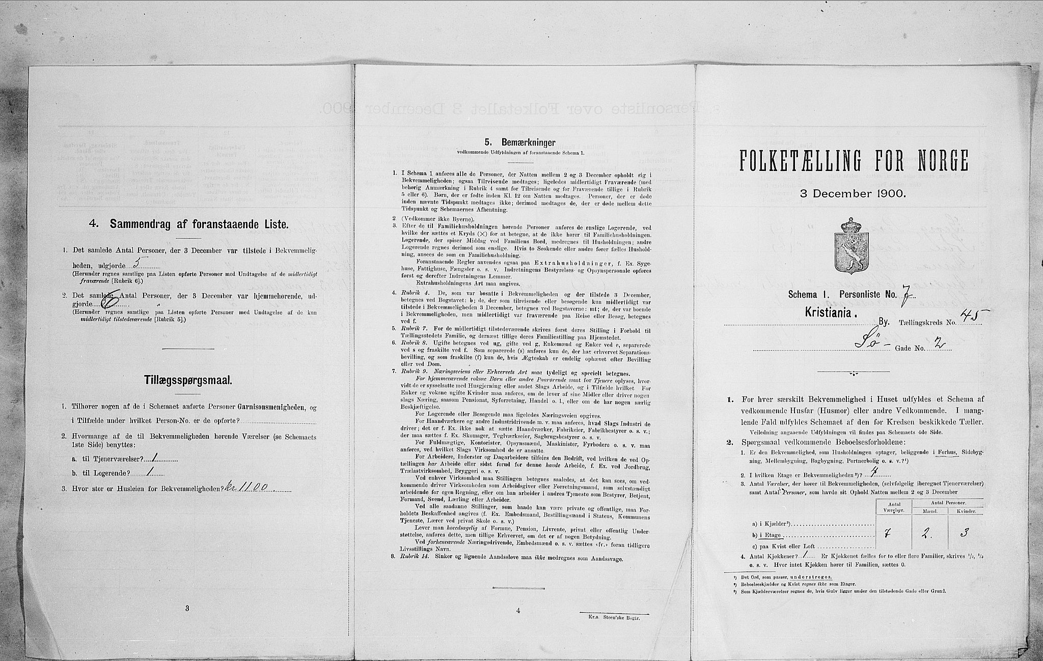 SAO, Folketelling 1900 for 0301 Kristiania kjøpstad, 1900, s. 95061