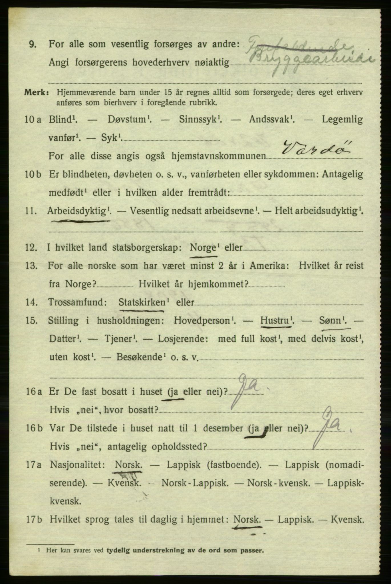 SATØ, Folketelling 1920 for 2002 Vardø kjøpstad, 1920, s. 8133