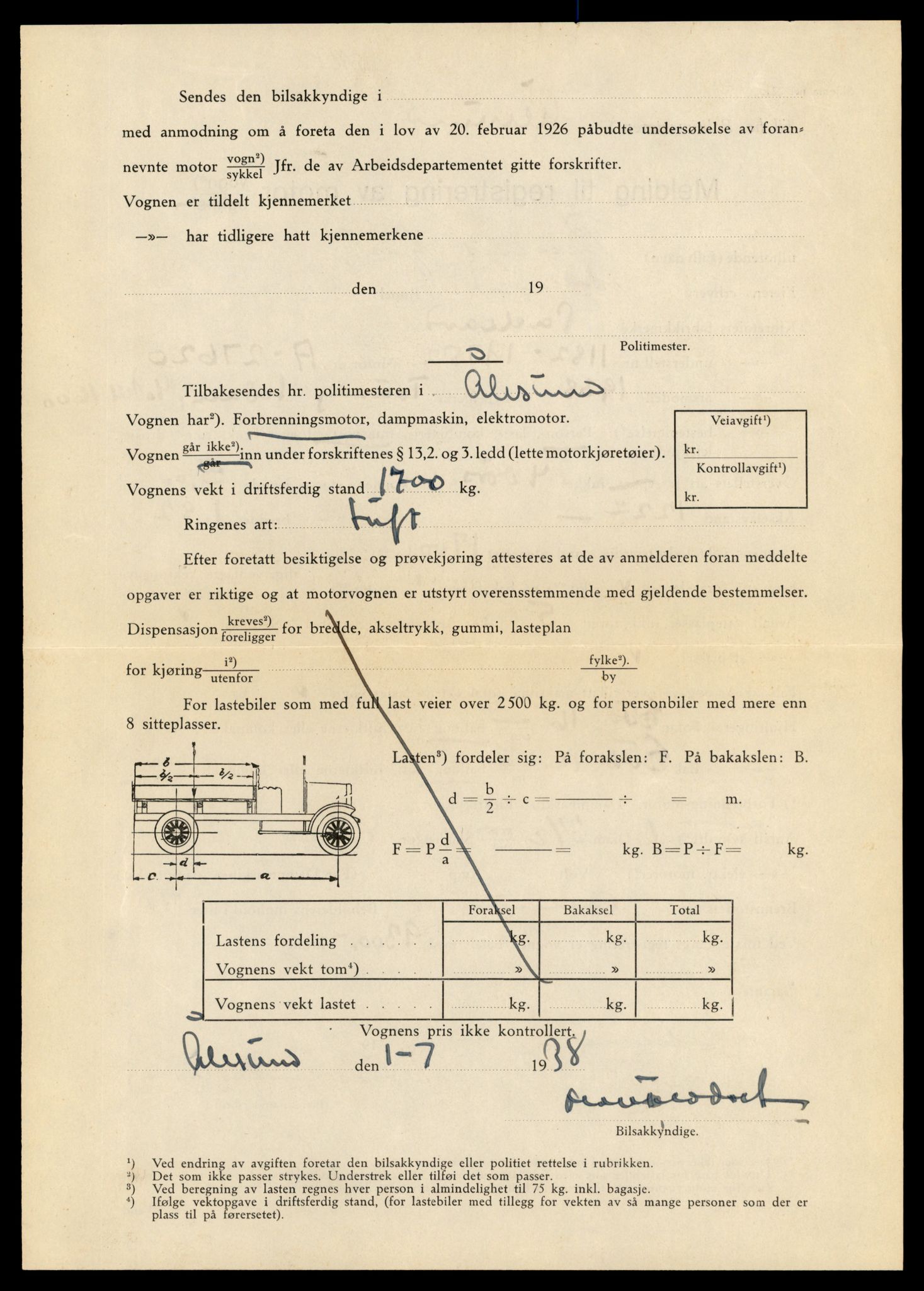 Møre og Romsdal vegkontor - Ålesund trafikkstasjon, AV/SAT-A-4099/F/Fe/L0003: Registreringskort for kjøretøy T 232 - T 340, 1927-1998, s. 1349