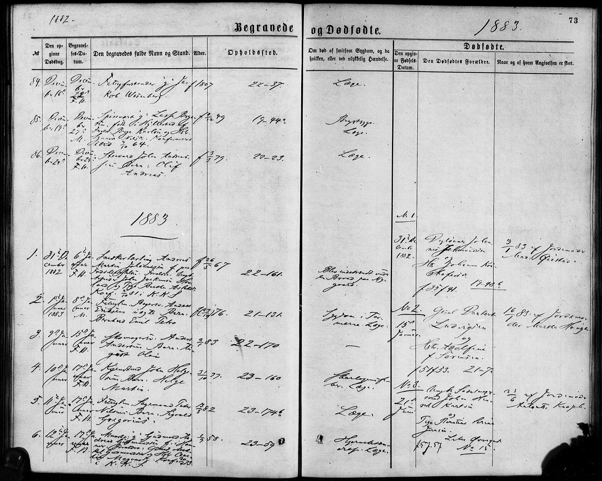 Korskirken sokneprestembete, AV/SAB-A-76101/H/Haa/L0046: Ministerialbok nr. E 4, 1875-1883, s. 73