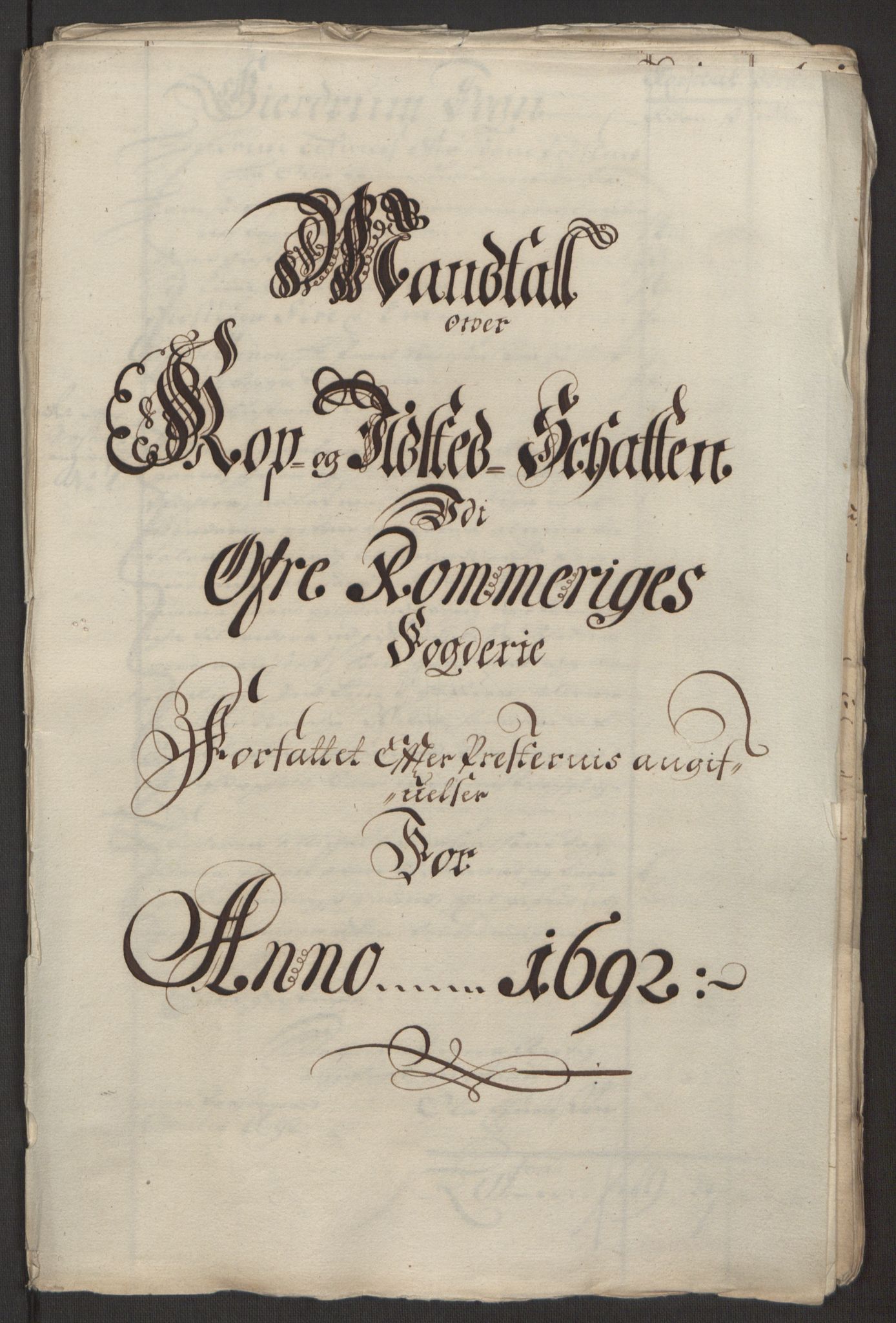 Rentekammeret inntil 1814, Reviderte regnskaper, Fogderegnskap, RA/EA-4092/R12/L0704: Fogderegnskap Øvre Romerike, 1692, s. 251