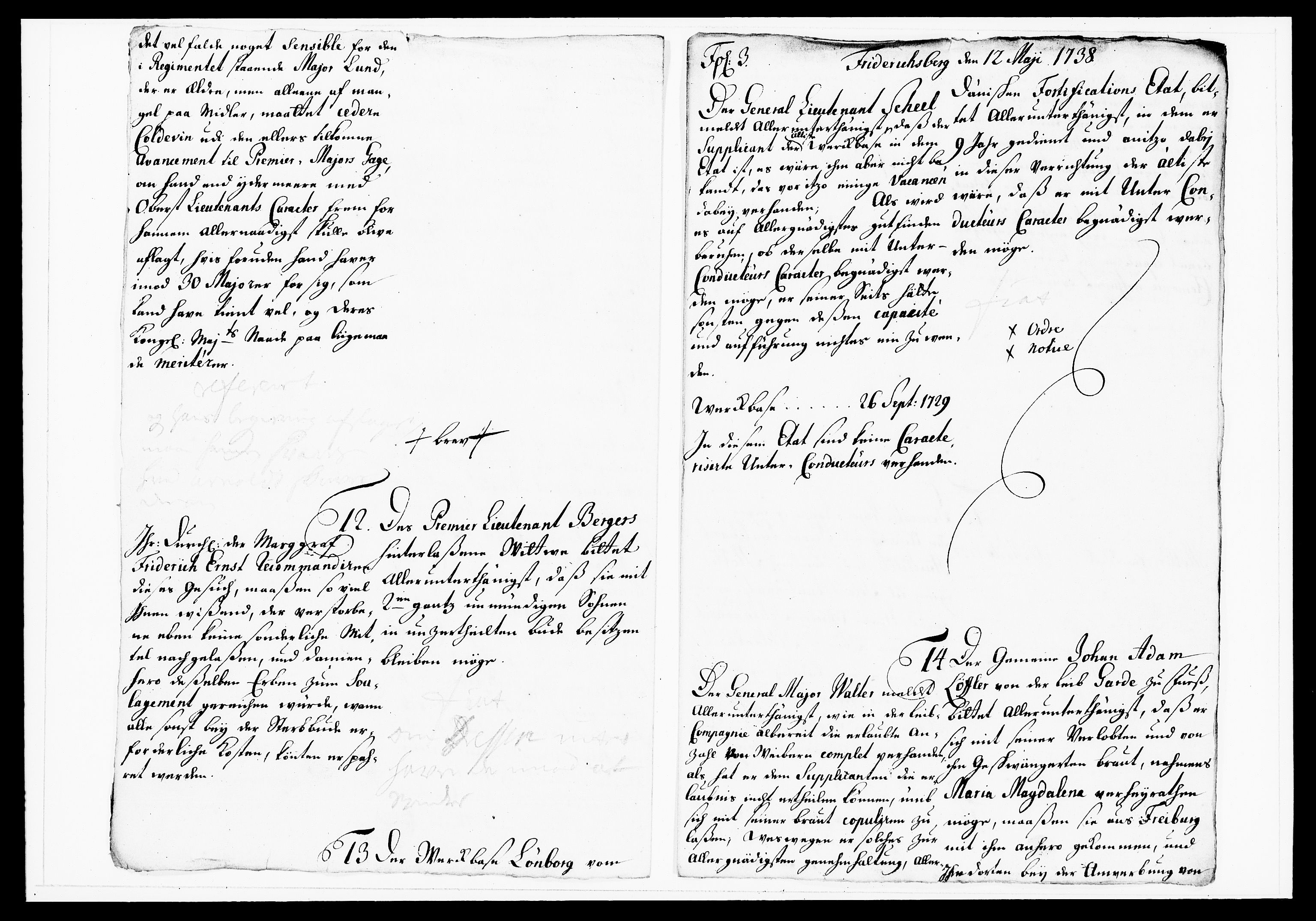 Krigskollegiet, Krigskancelliet, DRA/A-0006/-/1143-1150: Refererede sager, 1738, s. 217