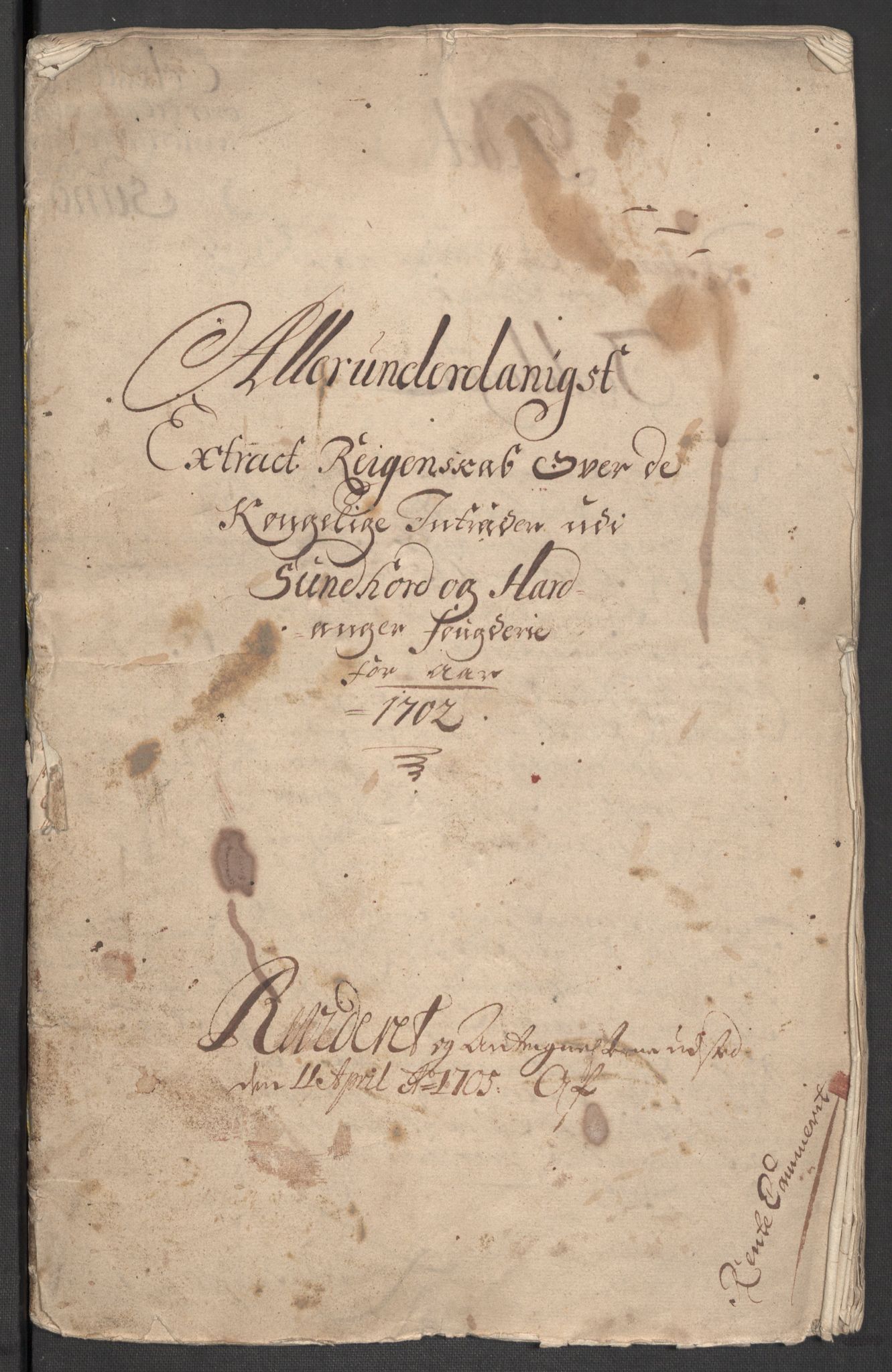 Rentekammeret inntil 1814, Reviderte regnskaper, Fogderegnskap, RA/EA-4092/R48/L2980: Fogderegnskap Sunnhordland og Hardanger, 1702, s. 5