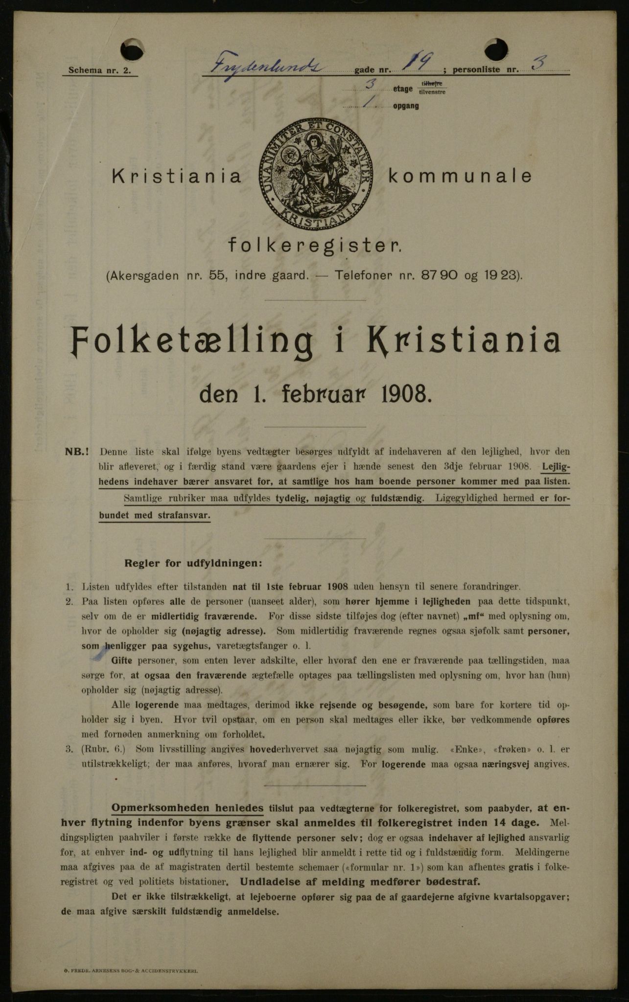 OBA, Kommunal folketelling 1.2.1908 for Kristiania kjøpstad, 1908, s. 25589