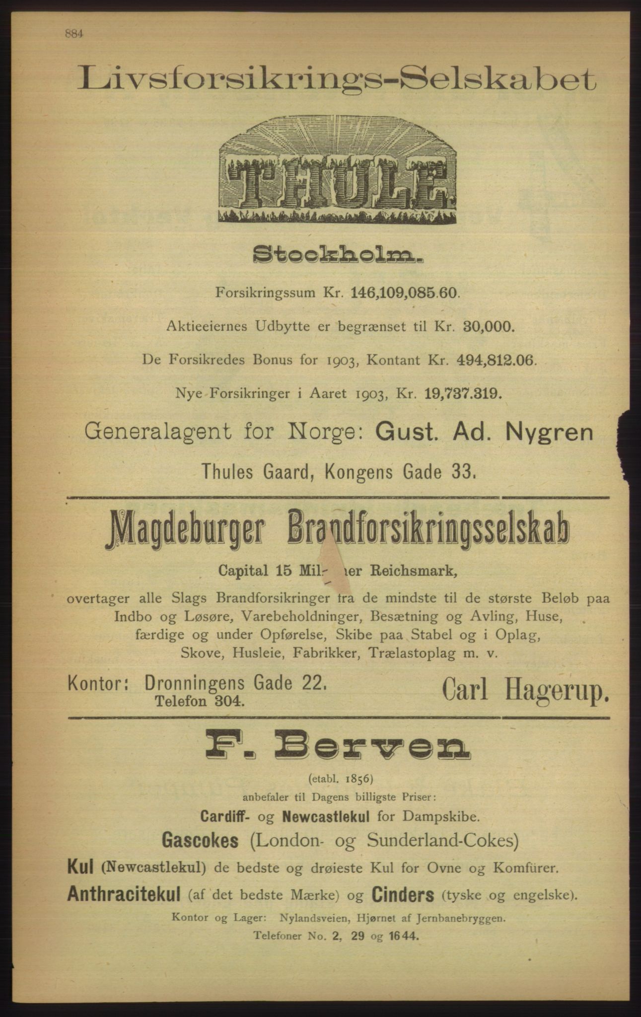 Kristiania/Oslo adressebok, PUBL/-, 1905, s. 884