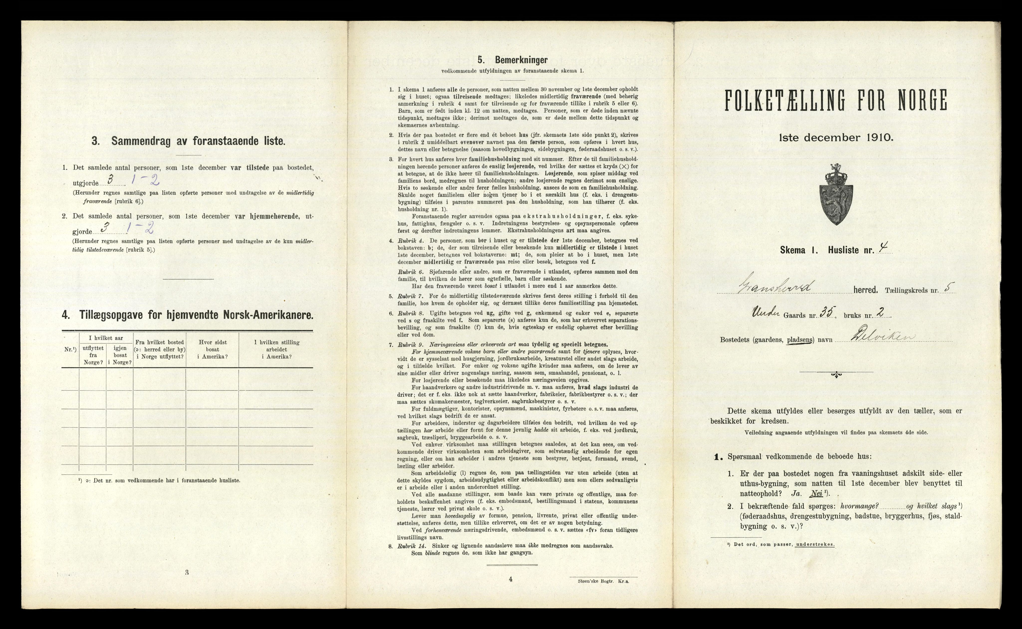 RA, Folketelling 1910 for 0824 Gransherad herred, 1910, s. 364