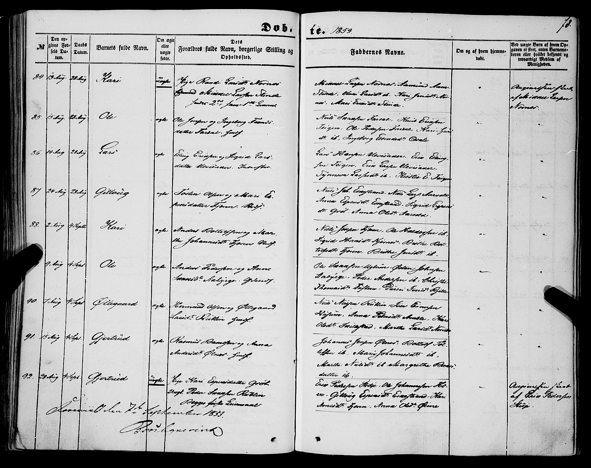 Sogndal sokneprestembete, AV/SAB-A-81301/H/Haa/Haaa/L0012I: Ministerialbok nr. A 12I, 1847-1859, s. 78