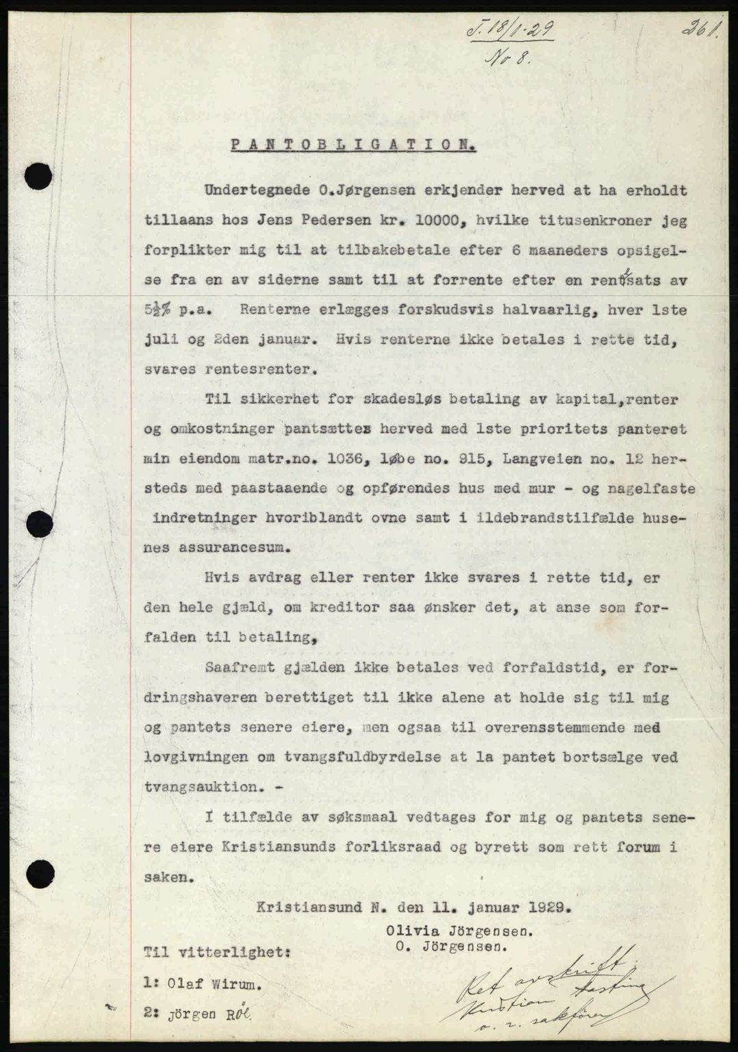 Kristiansund byfogd, AV/SAT-A-4587/A/27: Pantebok nr. 22, 1928-1929, Tingl.dato: 18.01.1929