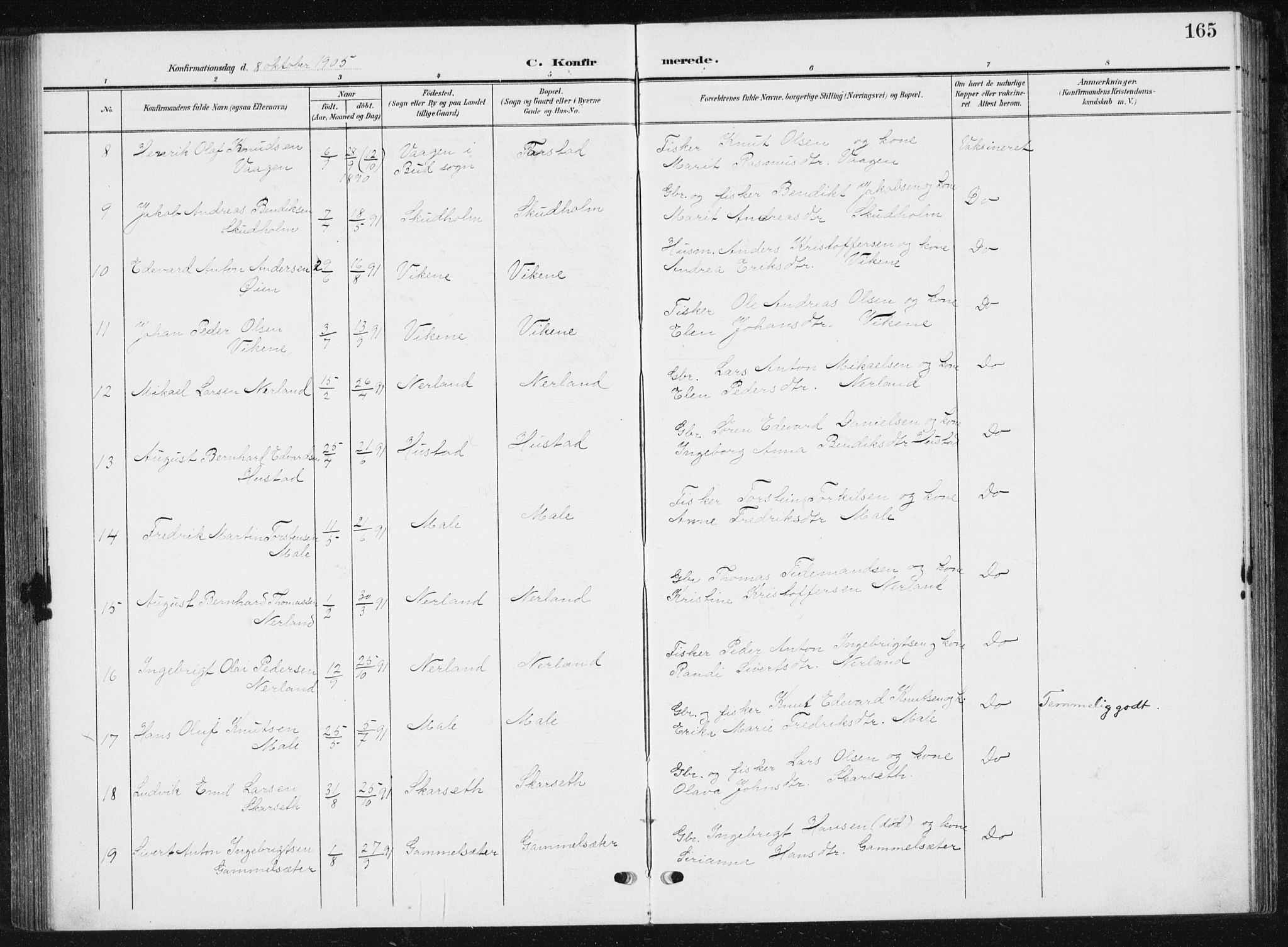 Ministerialprotokoller, klokkerbøker og fødselsregistre - Møre og Romsdal, AV/SAT-A-1454/567/L0784: Klokkerbok nr. 567C04, 1903-1938, s. 165