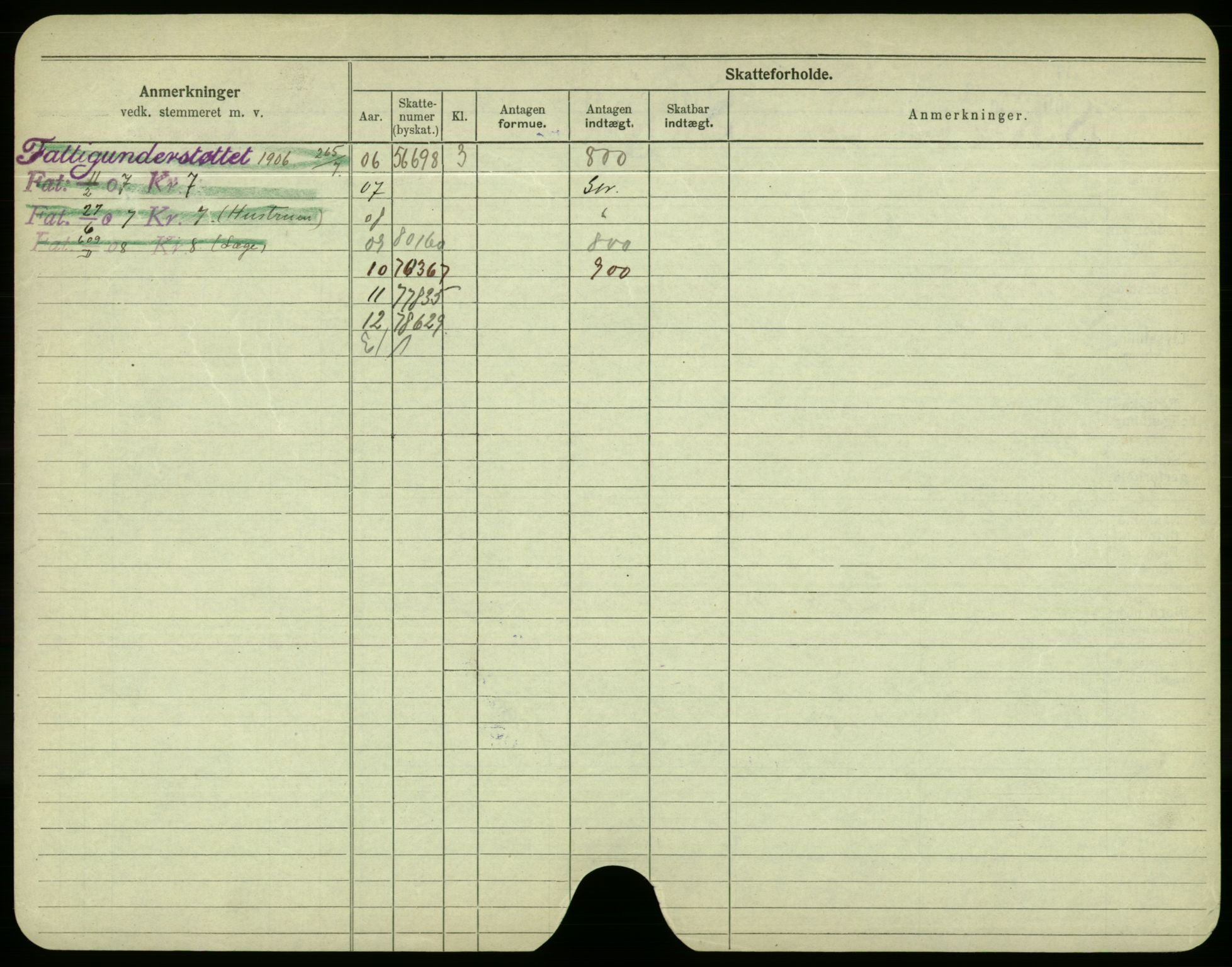 Oslo folkeregister, Registerkort, AV/SAO-A-11715/F/Fa/Fac/L0004: Menn, 1906-1914, s. 301b
