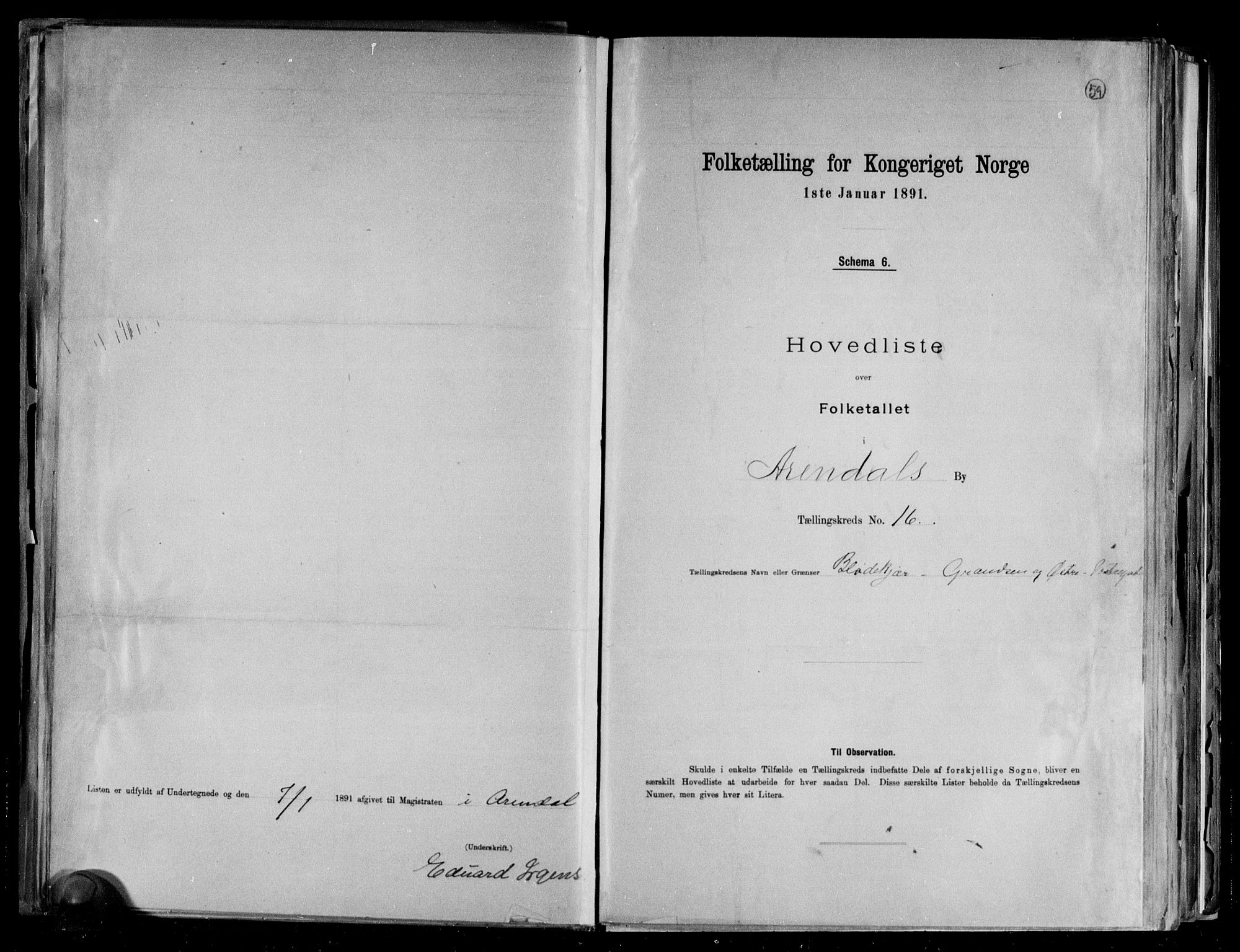 RA, Folketelling 1891 for 0903 Arendal kjøpstad, 1891, s. 31