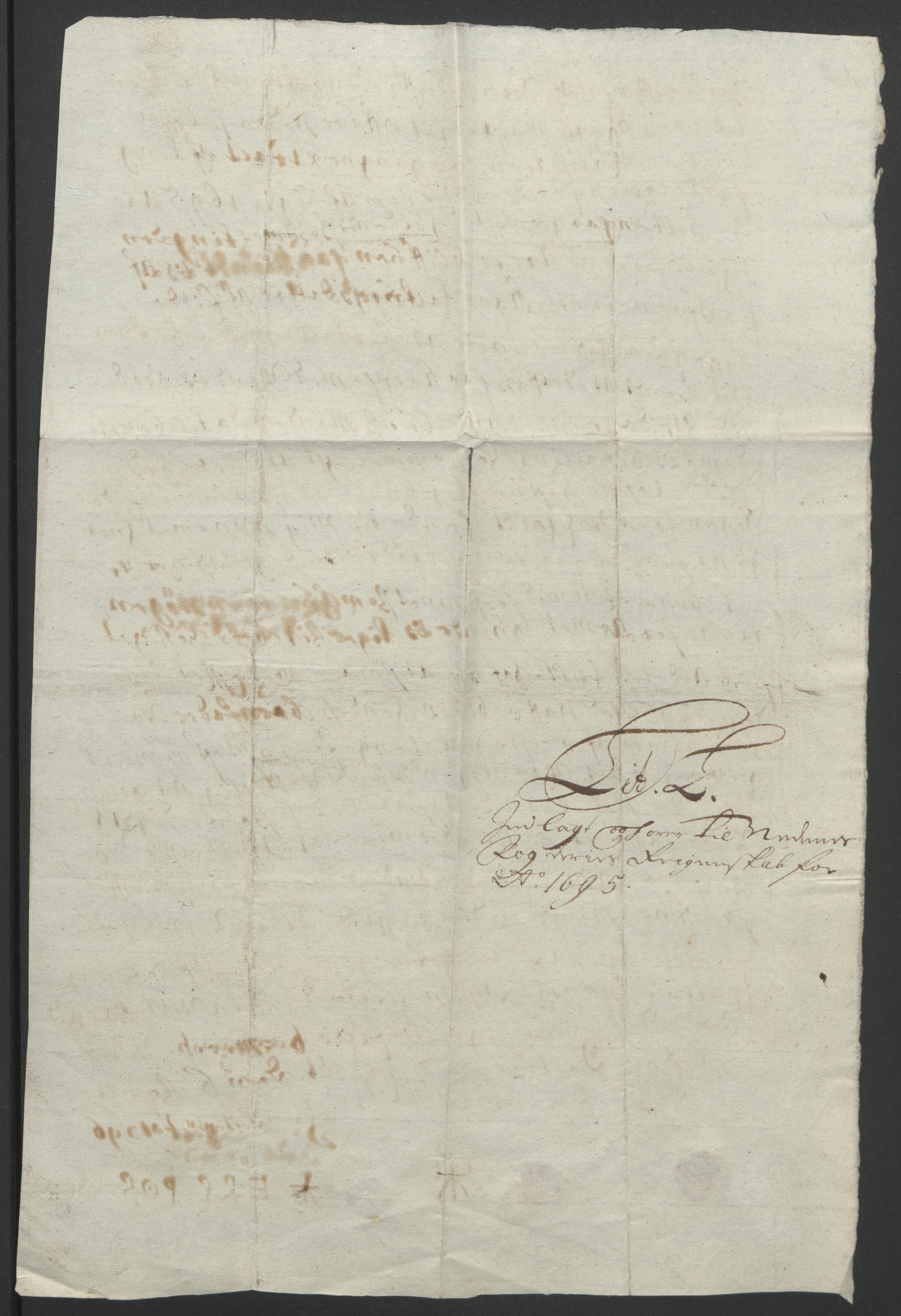 Rentekammeret inntil 1814, Reviderte regnskaper, Fogderegnskap, AV/RA-EA-4092/R39/L2312: Fogderegnskap Nedenes, 1693-1695, s. 290