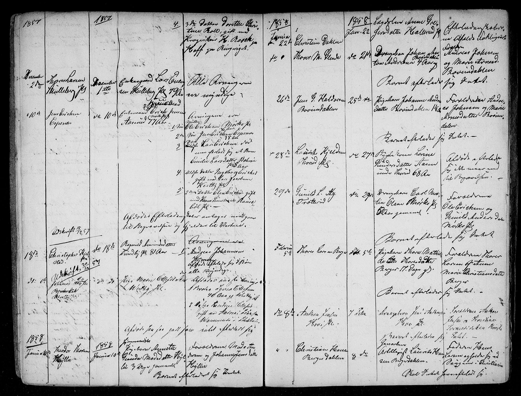 Spydeberg lensmannsarkiv, AV/SAO-A-10635/H/Ha/L0001: Dødsfallsprotokoll, 1856-1868