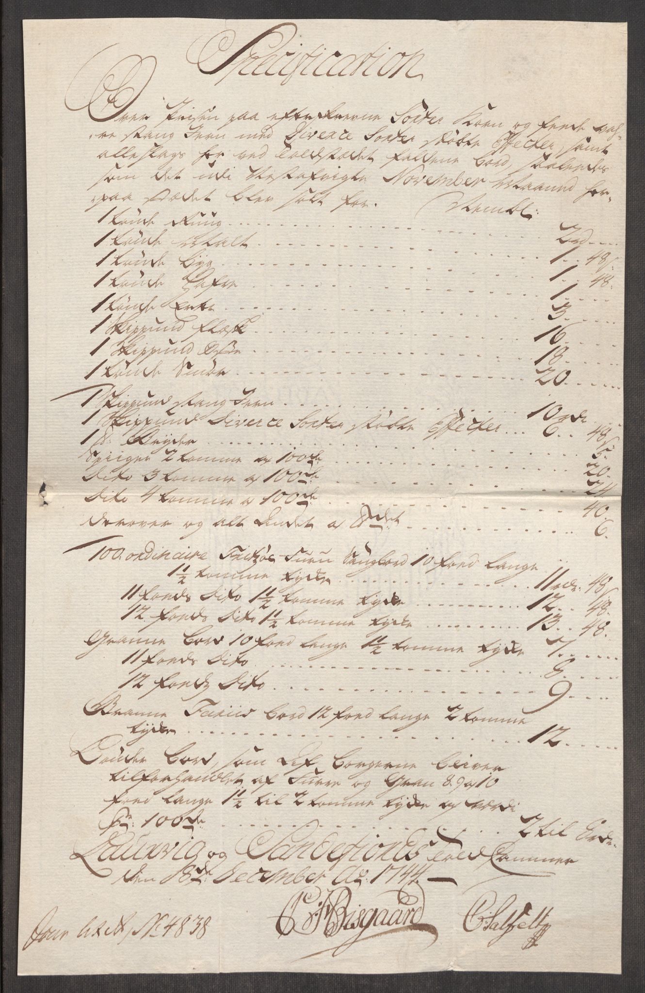 Rentekammeret inntil 1814, Realistisk ordnet avdeling, RA/EA-4070/Oe/L0002: [Ø1]: Priskuranter, 1740-1744, s. 930