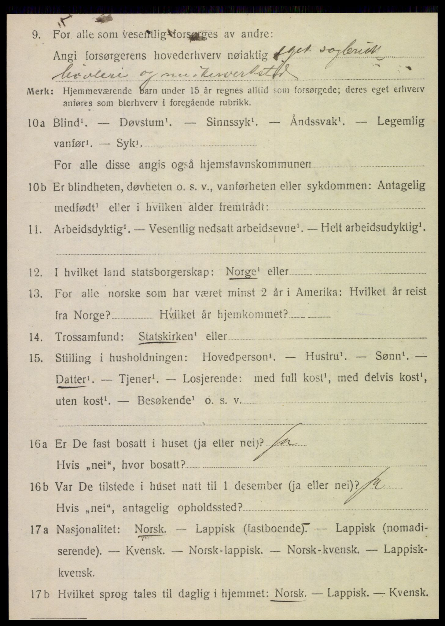 SAT, Folketelling 1920 for 1813 Velfjord herred, 1920, s. 1266