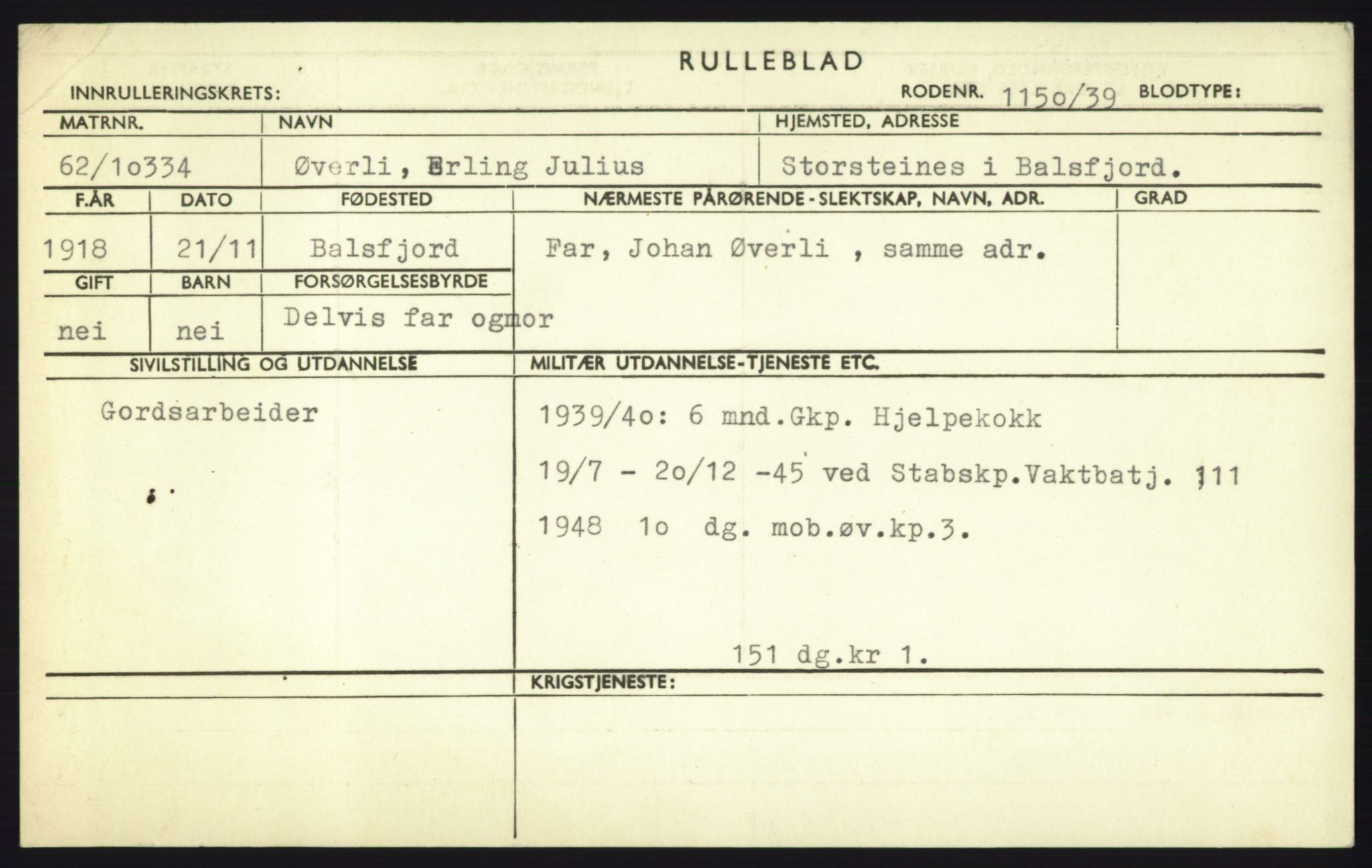 Forsvaret, Troms infanteriregiment nr. 16, AV/RA-RAFA-3146/P/Pa/L0023: Rulleblad for regimentets menige mannskaper, årsklasse 1939, 1939, s. 1335