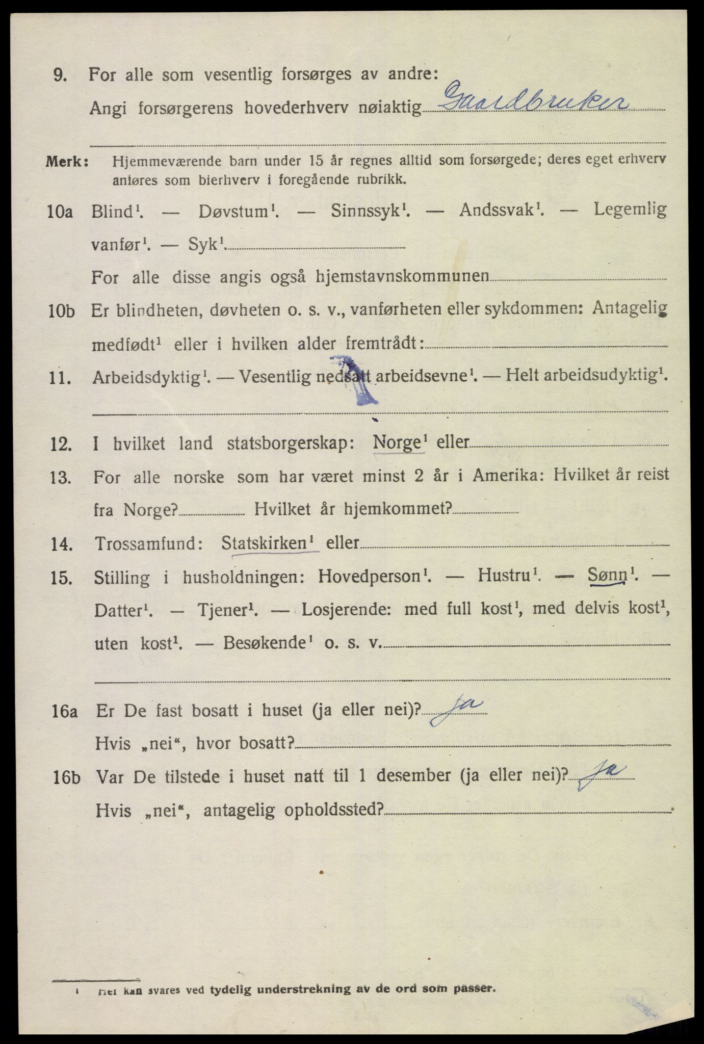 SAK, Folketelling 1920 for 1025 Grindheim herred, 1920, s. 1848