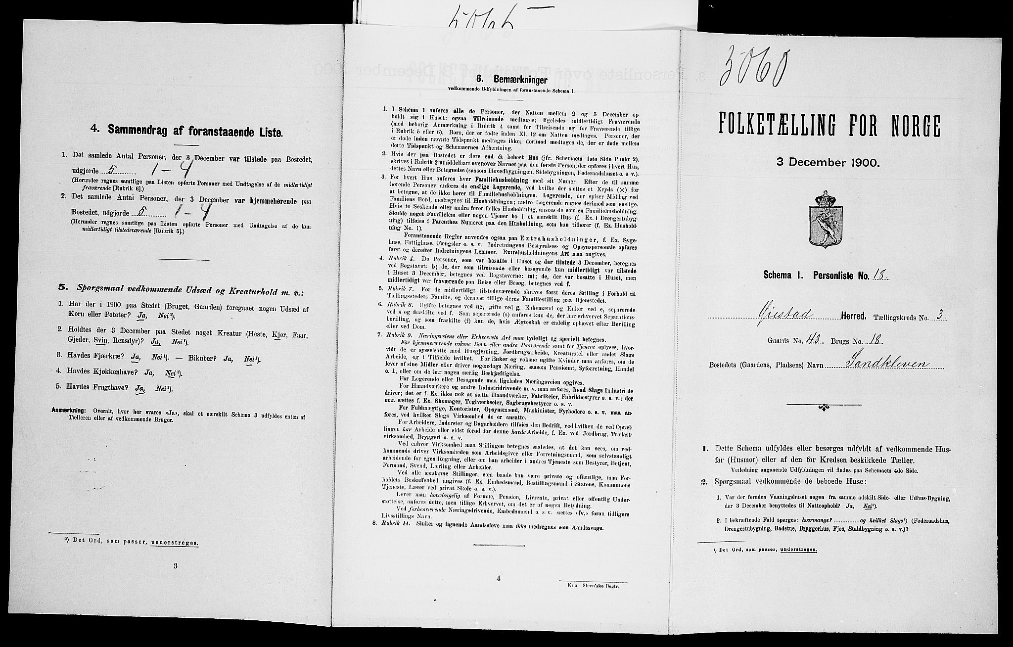 SAK, Folketelling 1900 for 0920 Øyestad herred, 1900, s. 470