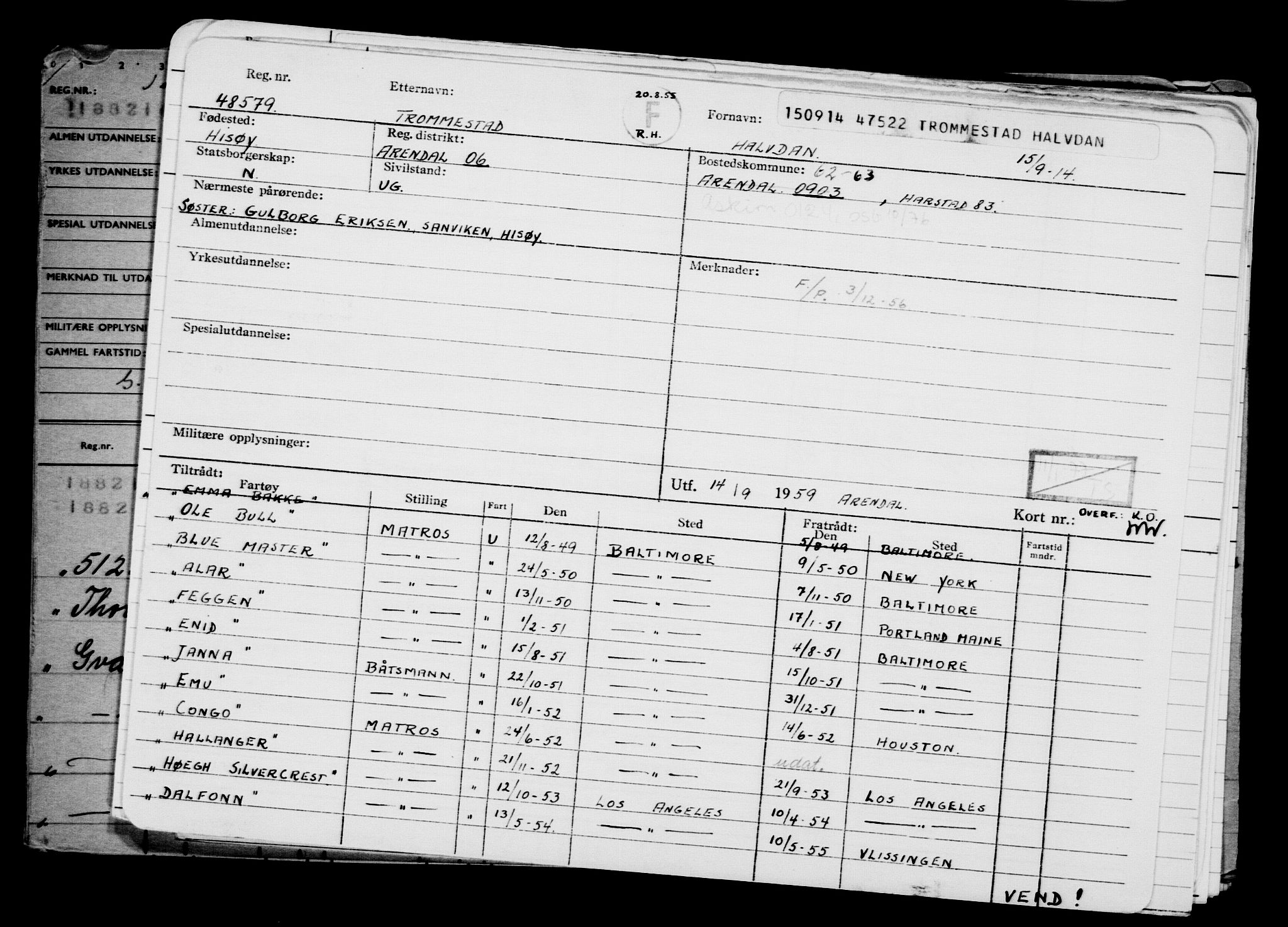 Direktoratet for sjømenn, AV/RA-S-3545/G/Gb/L0124: Hovedkort, 1914, s. 133