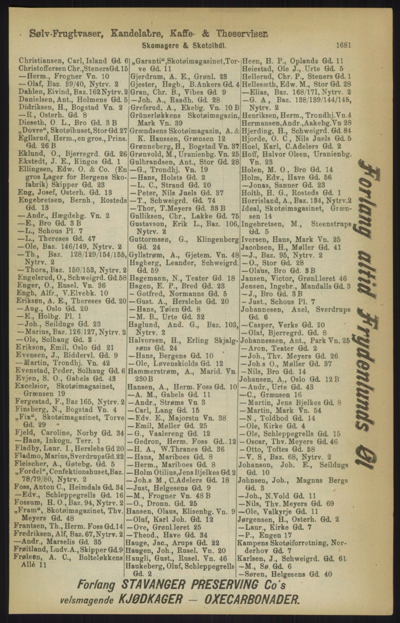 Kristiania/Oslo adressebok, PUBL/-, 1911, s. 1681