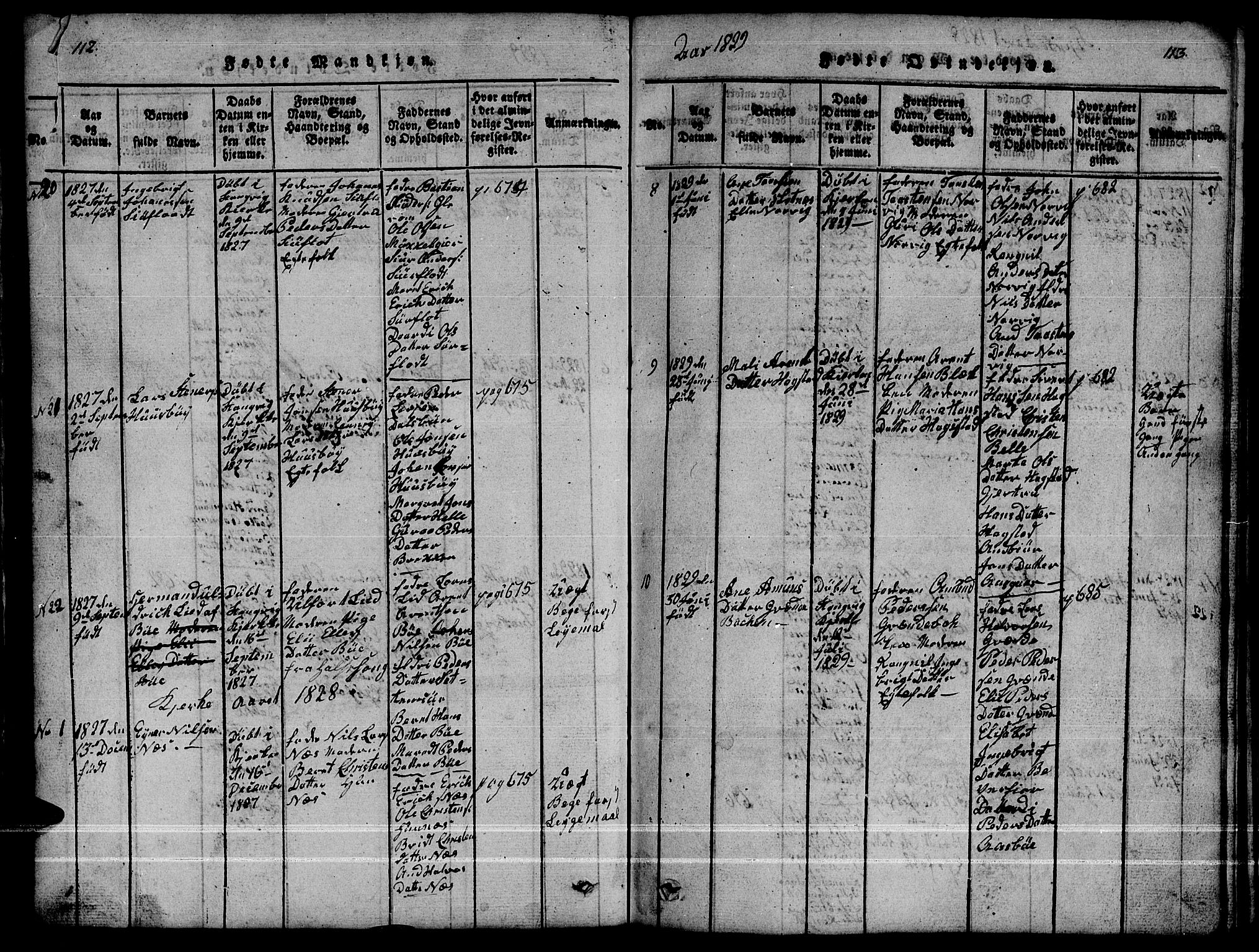 Ministerialprotokoller, klokkerbøker og fødselsregistre - Møre og Romsdal, AV/SAT-A-1454/592/L1031: Klokkerbok nr. 592C01, 1820-1833, s. 112-113