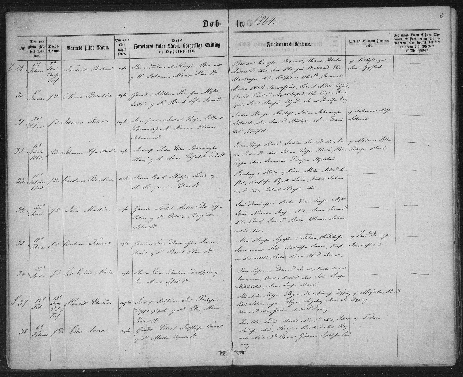 Ministerialprotokoller, klokkerbøker og fødselsregistre - Nordland, AV/SAT-A-1459/855/L0801: Ministerialbok nr. 855A09, 1864-1874, s. 9