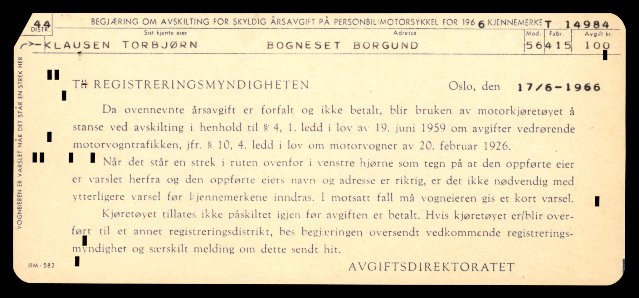 Møre og Romsdal vegkontor - Ålesund trafikkstasjon, AV/SAT-A-4099/F/Fe/L0049: Registreringskort for kjøretøy T 14864 - T 18613, 1927-1998, s. 2865