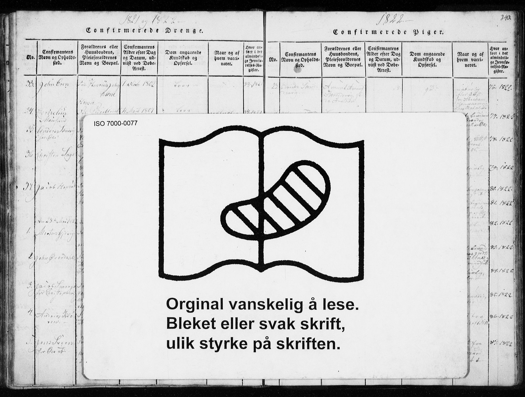 Ministerialprotokoller, klokkerbøker og fødselsregistre - Sør-Trøndelag, AV/SAT-A-1456/634/L0527: Ministerialbok nr. 634A03, 1818-1826, s. 240