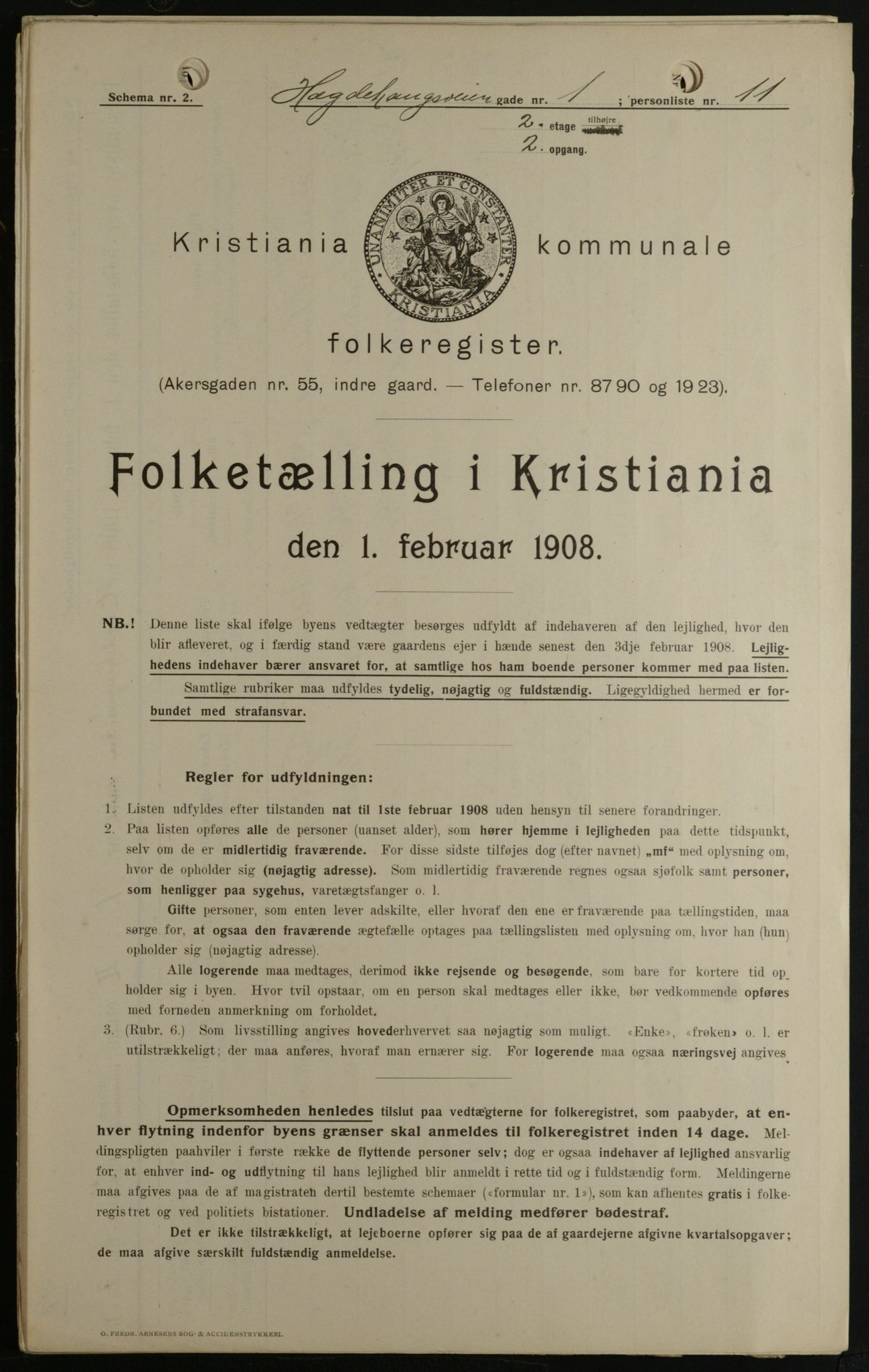 OBA, Kommunal folketelling 1.2.1908 for Kristiania kjøpstad, 1908, s. 32377