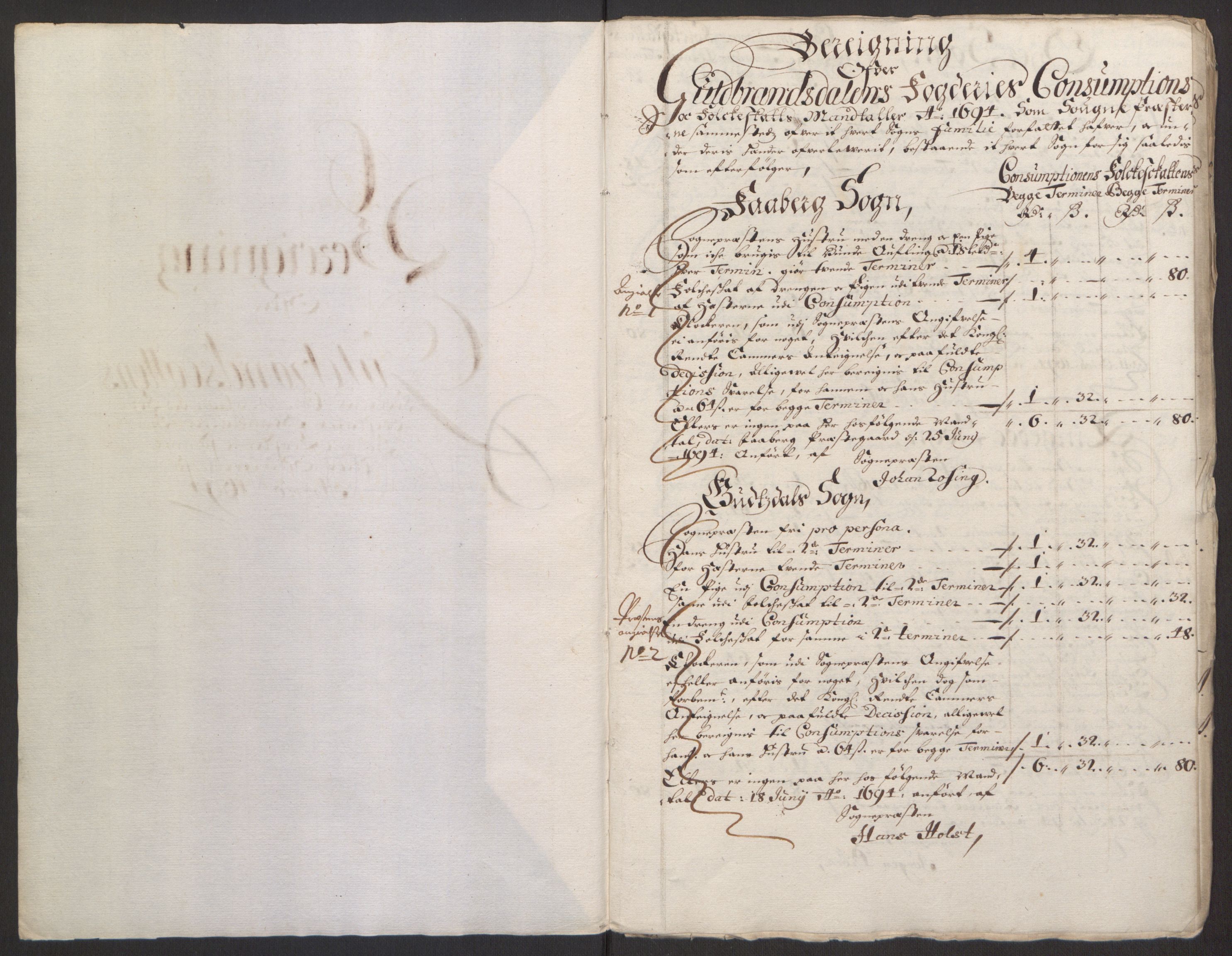 Rentekammeret inntil 1814, Reviderte regnskaper, Fogderegnskap, RA/EA-4092/R17/L1168: Fogderegnskap Gudbrandsdal, 1694, s. 340