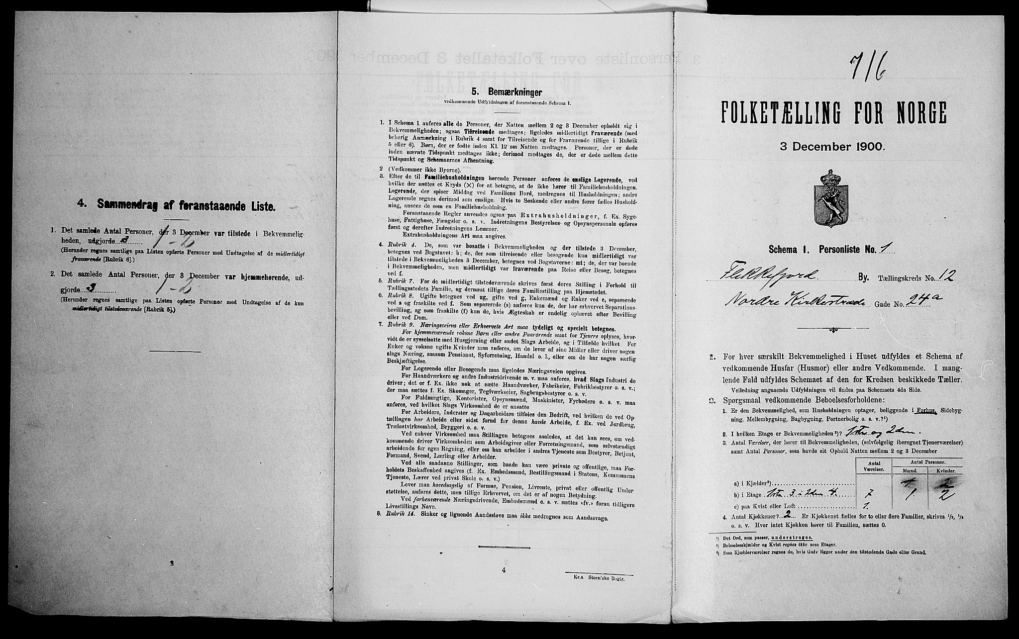 SAK, Folketelling 1900 for 1004 Flekkefjord kjøpstad, 1900, s. 1134