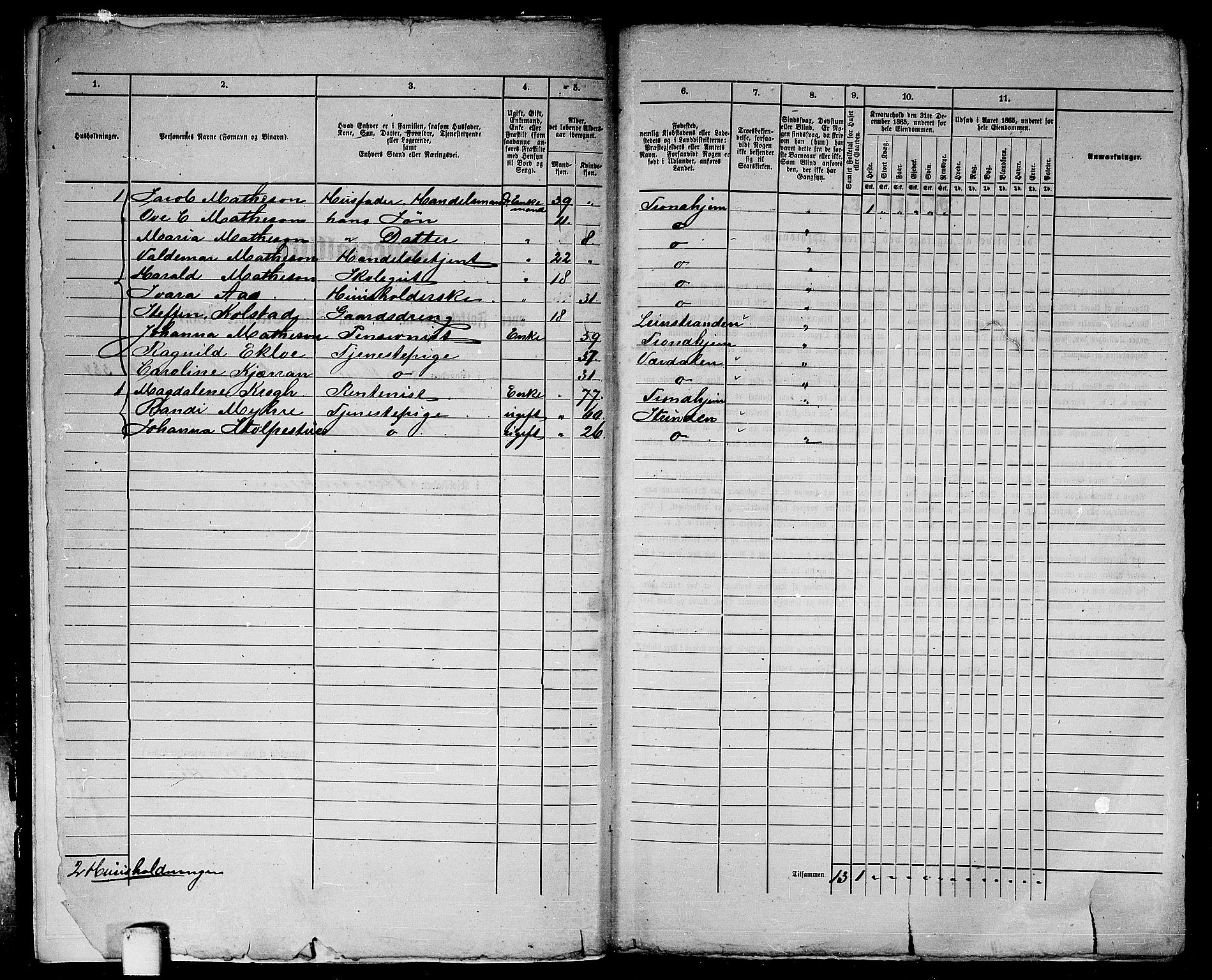 RA, Folketelling 1865 for 1601 Trondheim kjøpstad, 1865, s. 37