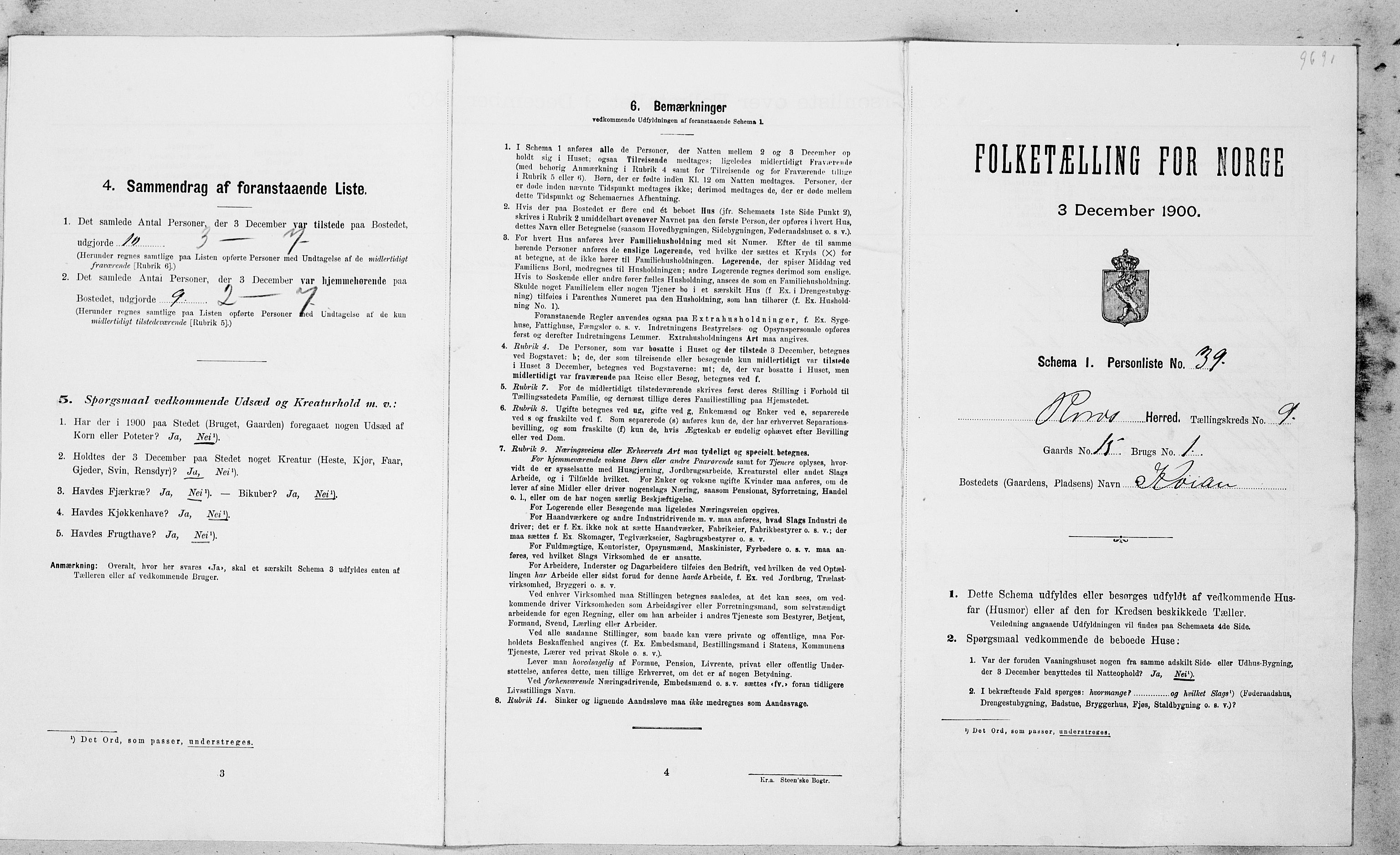 SAT, Folketelling 1900 for 1640 Røros herred, 1900, s. 1090