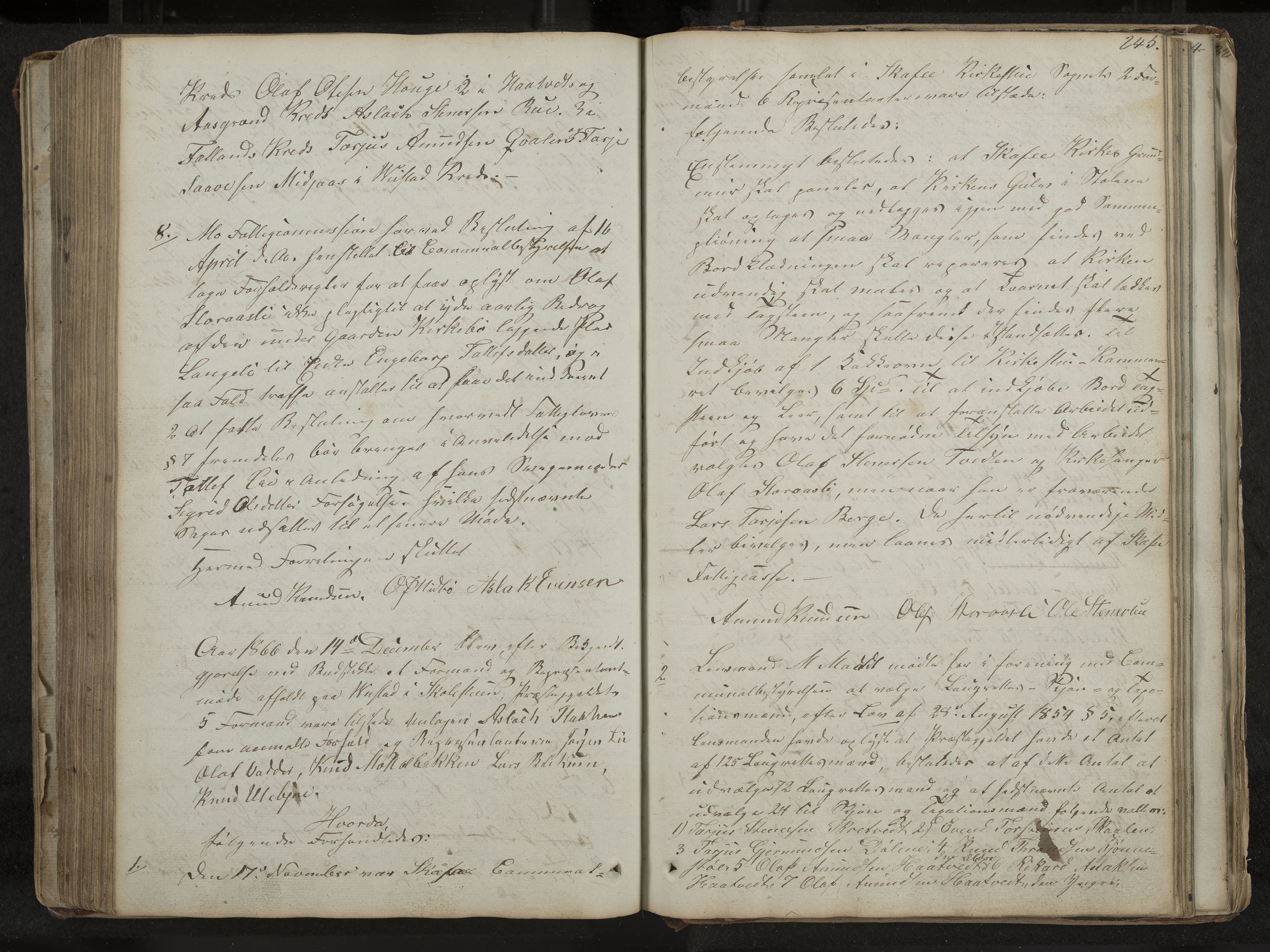 Mo formannskap og sentraladministrasjon, IKAK/0832021/A/L0001: Møtebok Mo og Skafså, 1837-1882, s. 245