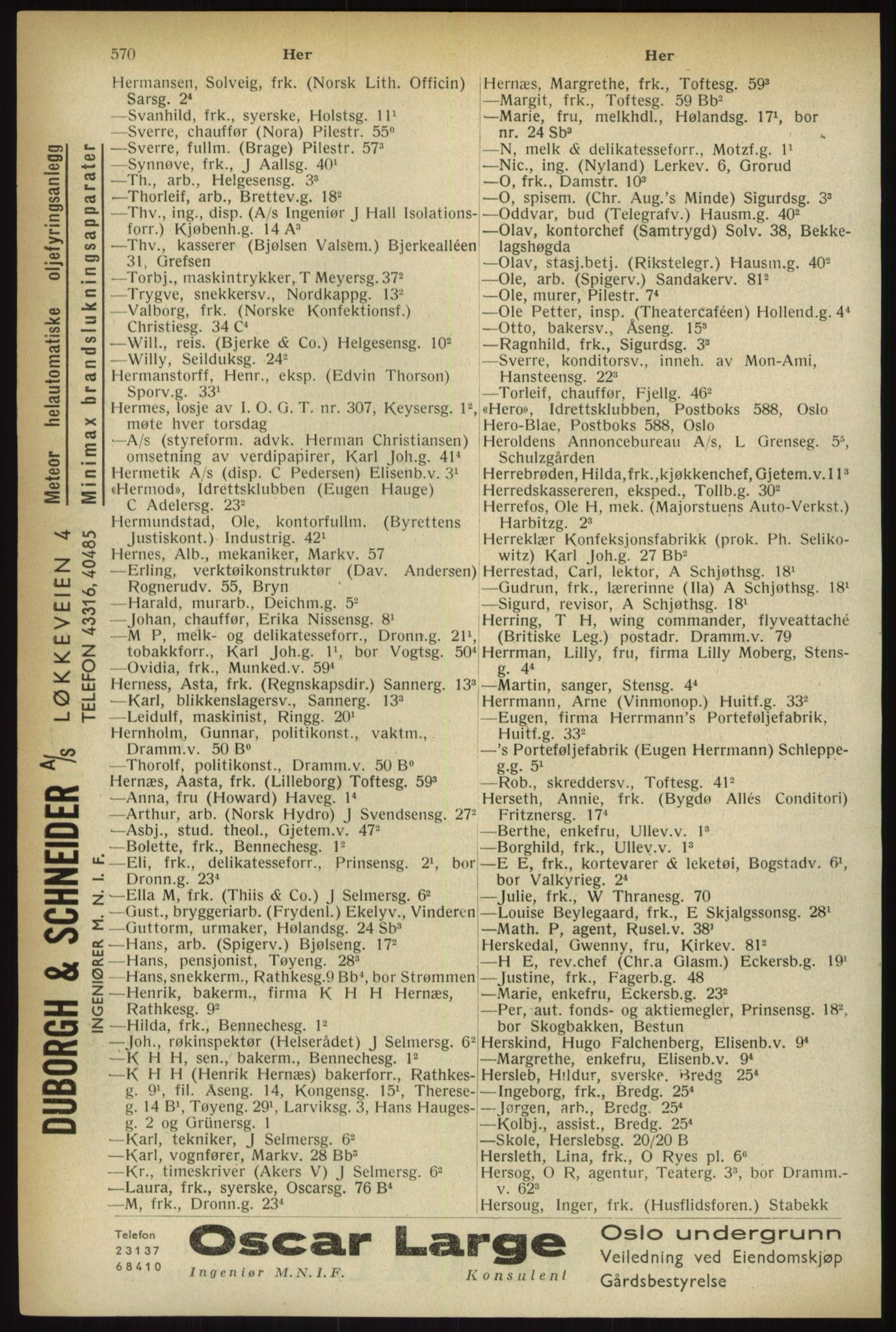 Kristiania/Oslo adressebok, PUBL/-, 1933, s. 570