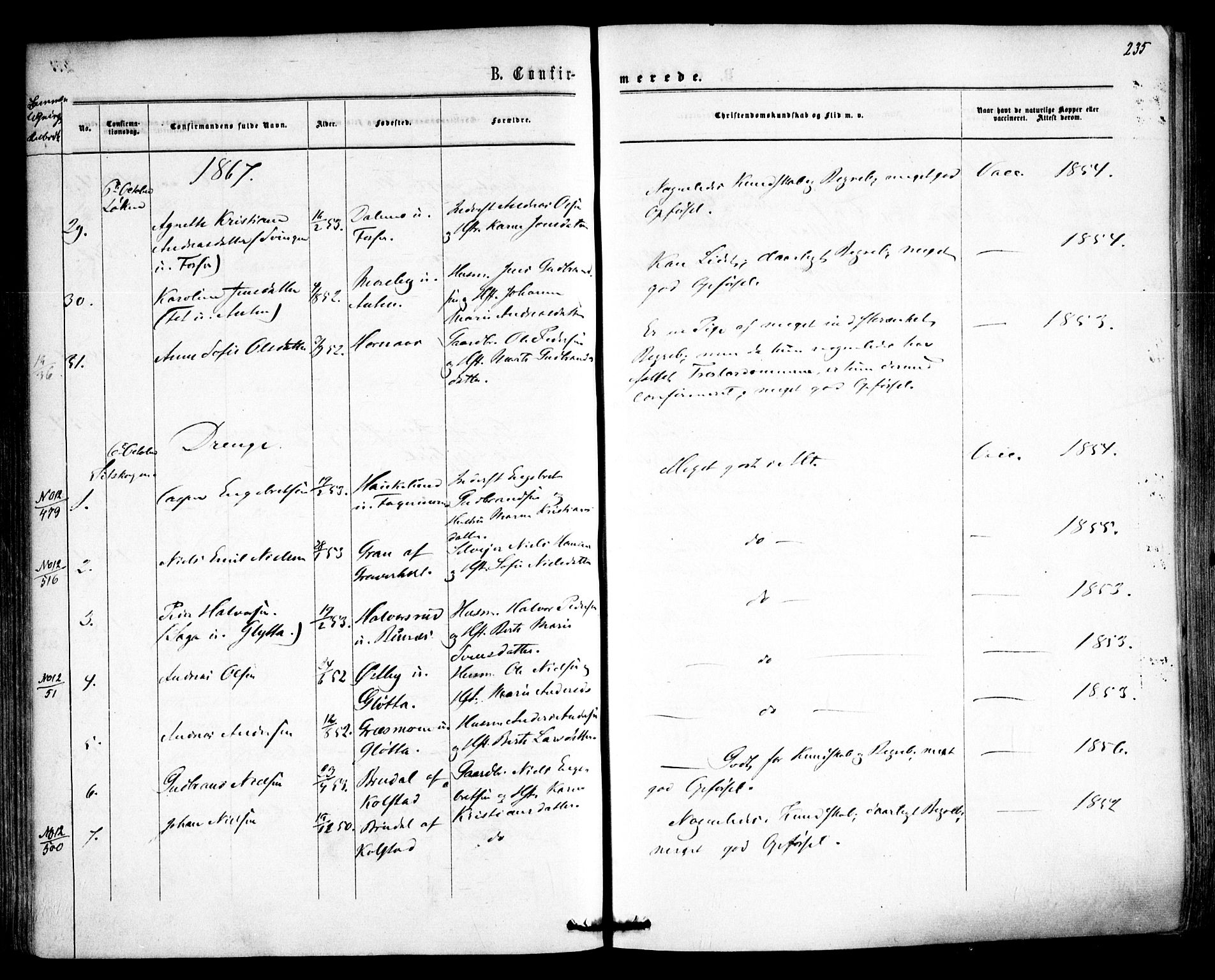 Høland prestekontor Kirkebøker, AV/SAO-A-10346a/F/Fa/L0011: Ministerialbok nr. I 11, 1862-1869, s. 235