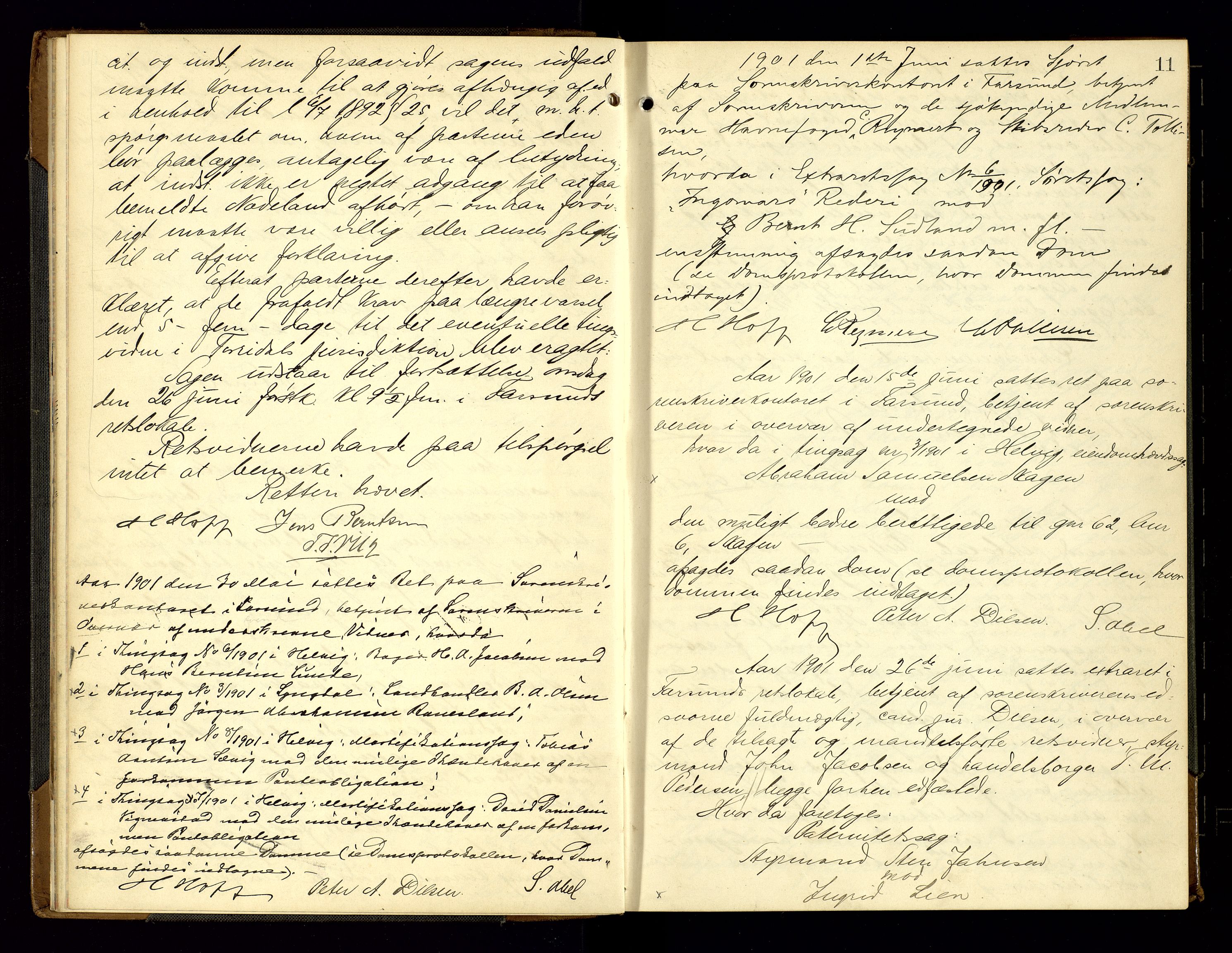 Lyngdal sorenskriveri, AV/SAK-1221-0004/F/Fb/L0093: Ekstrarettsprotokoll nr. 29, 1901-1904, s. 11